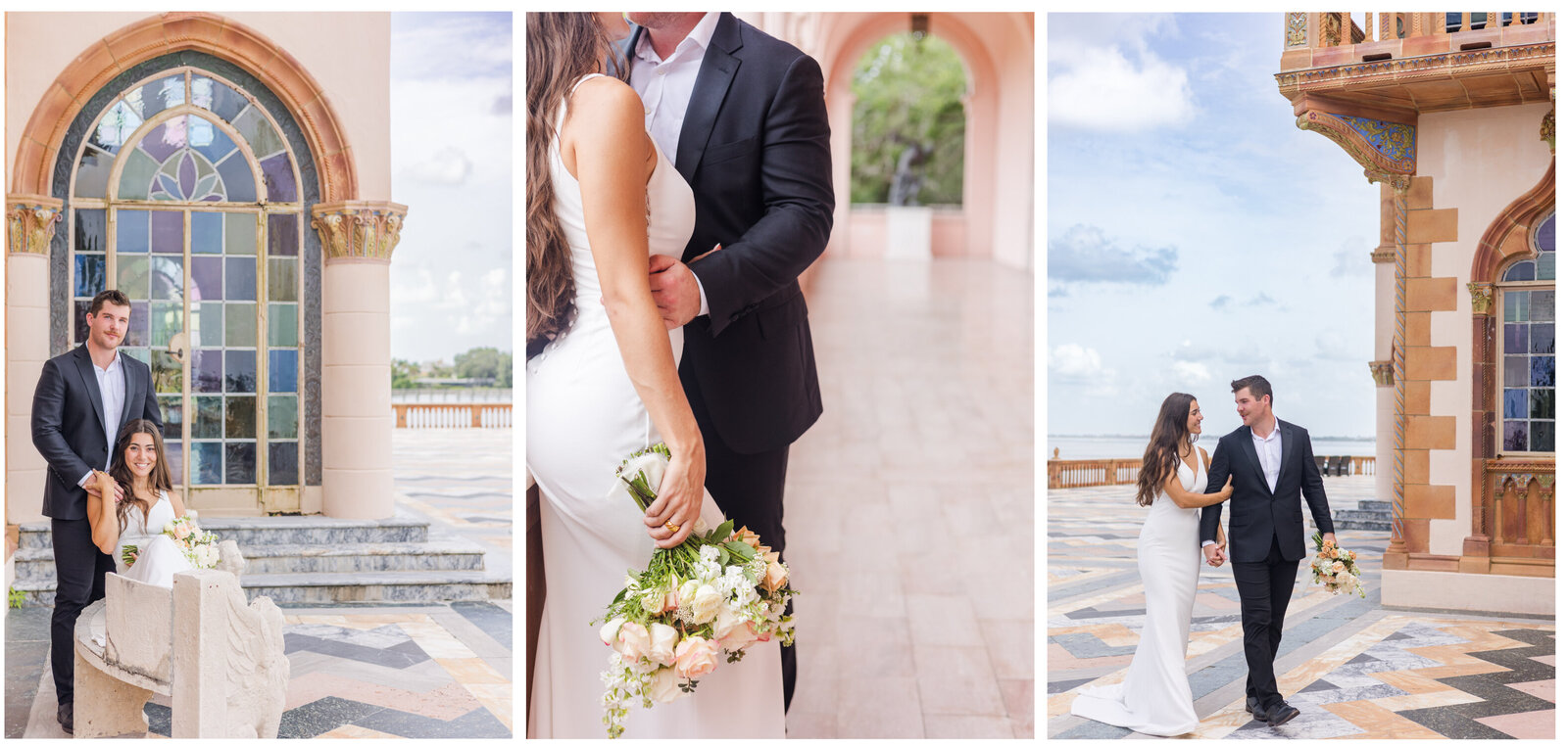 Intimate elopement at the Ca' D'Zan on the grounds of the Ringling Museum of Art in Sarasota, Floriida