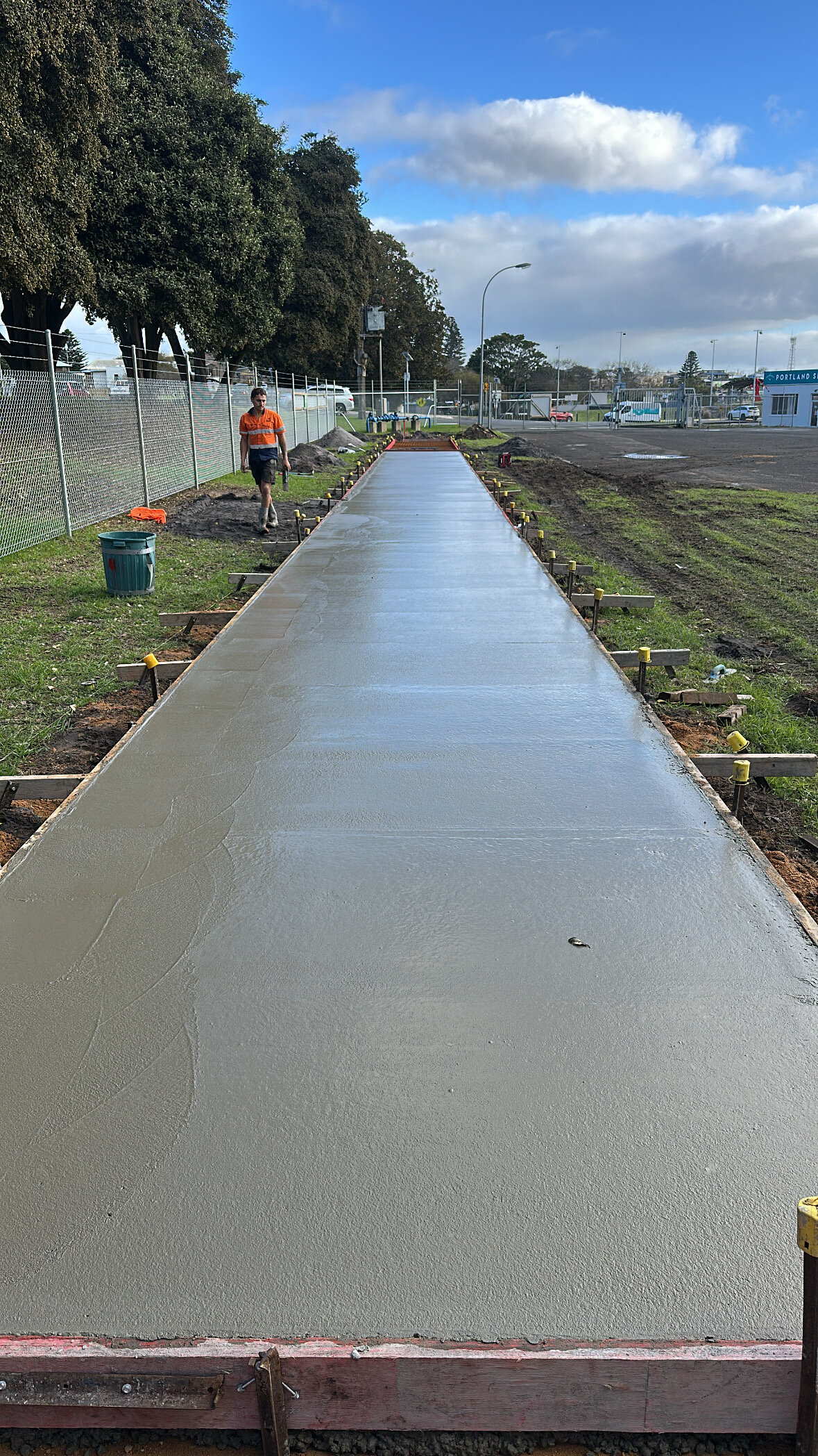 Concreting Footpath in progress in Warrnambool. 