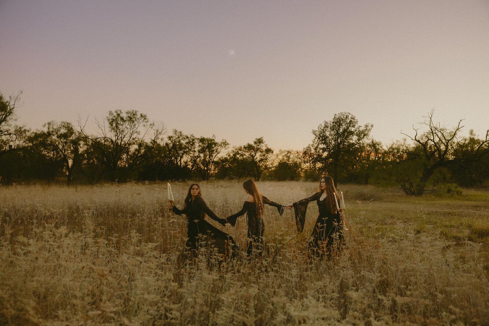 Halloween styled shoot in a field at Fort Phantom Hill in Abilene, X