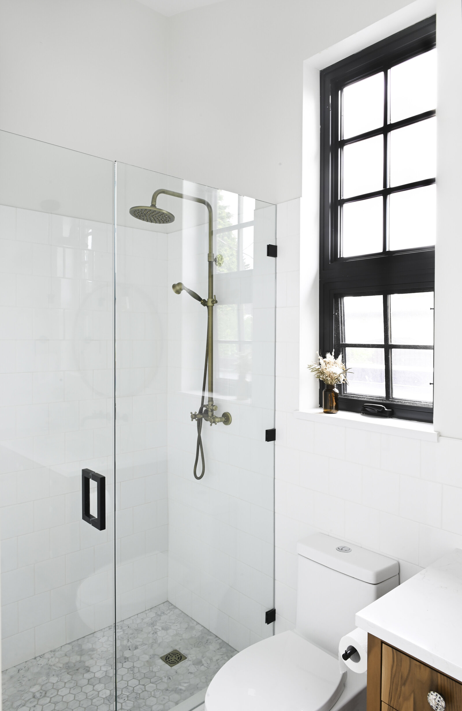 Rebecca Foster Interior Designer Small home bathroom shower north vanouver