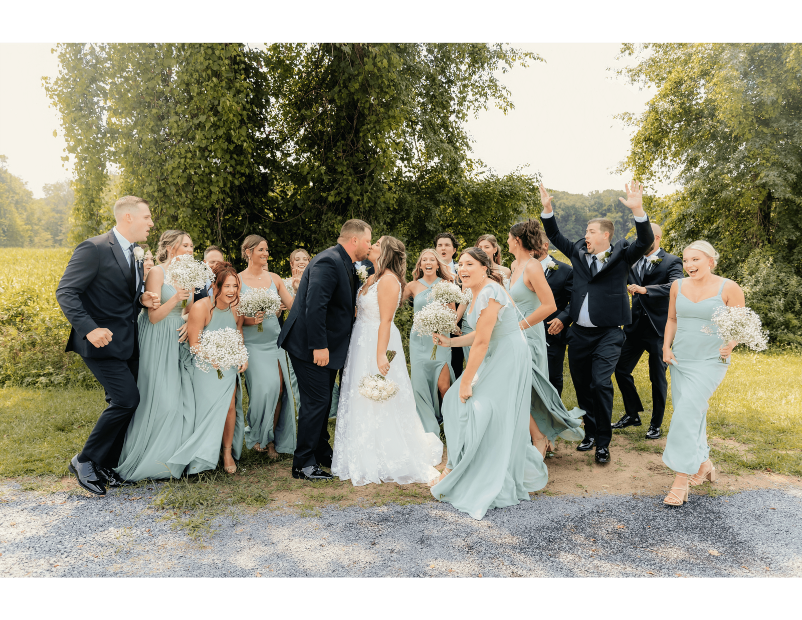 Candid wedding party photo by Michigan wedding photographer Emily Rowan, capturing joyful, story-driven moments for modern couples.