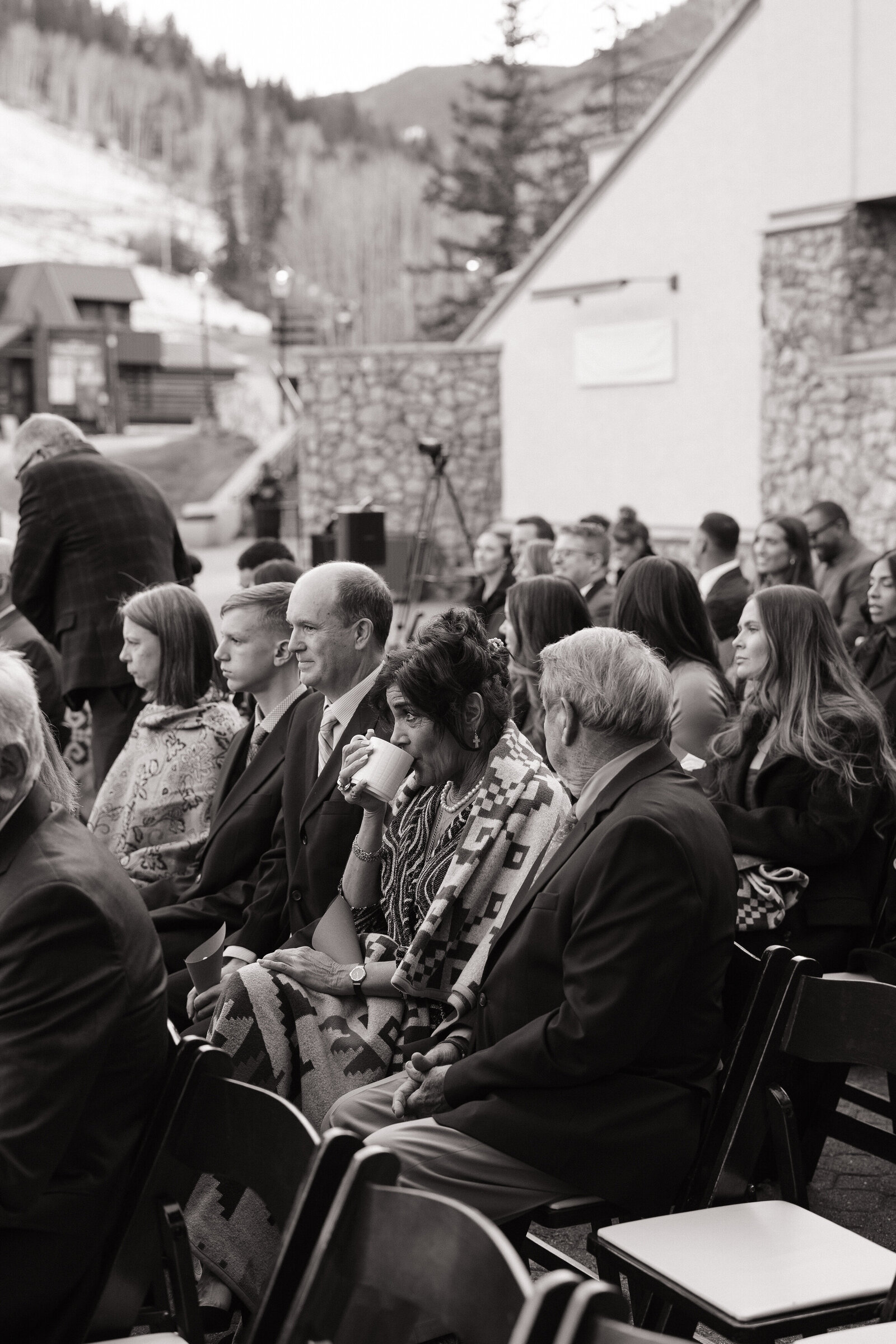 Candid wedding guest photo by Ketchum, Idaho photographer Erica Rochelle