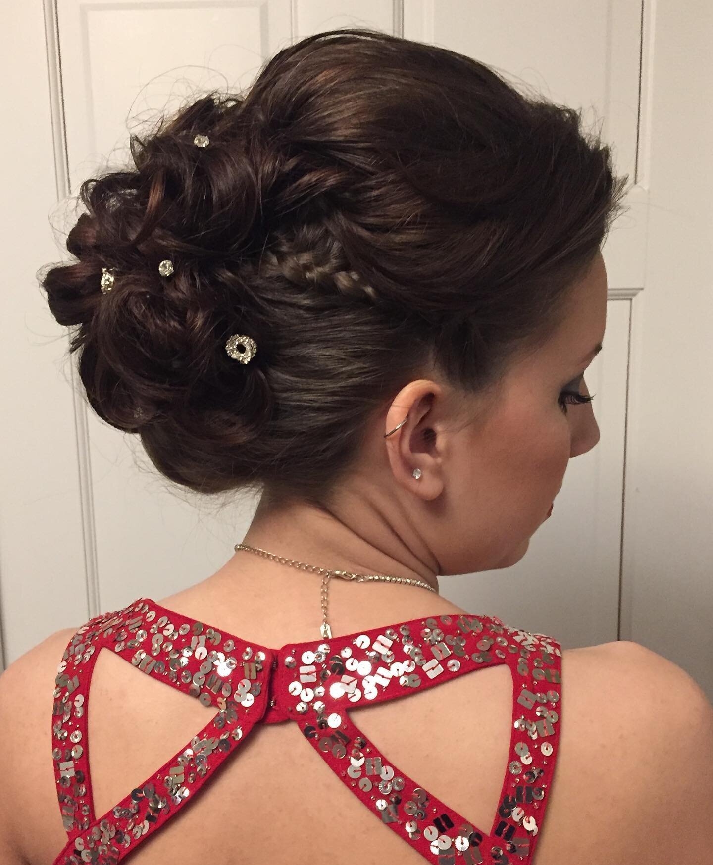 sexy bride's hair and makeup with braid and curly updo glamorous bridal hair and makeup kansas city