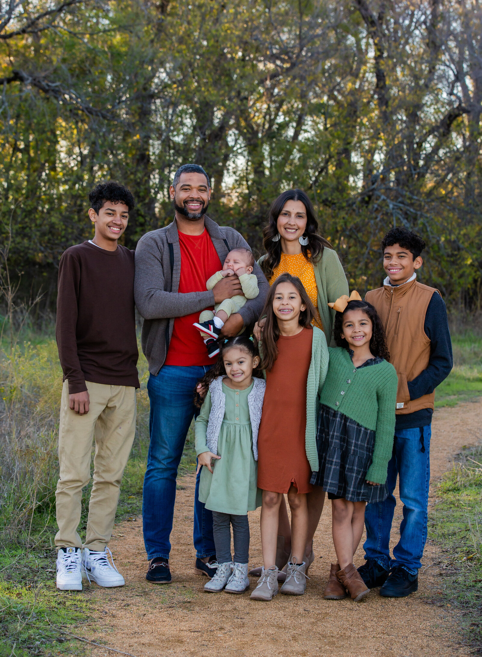 large family posing