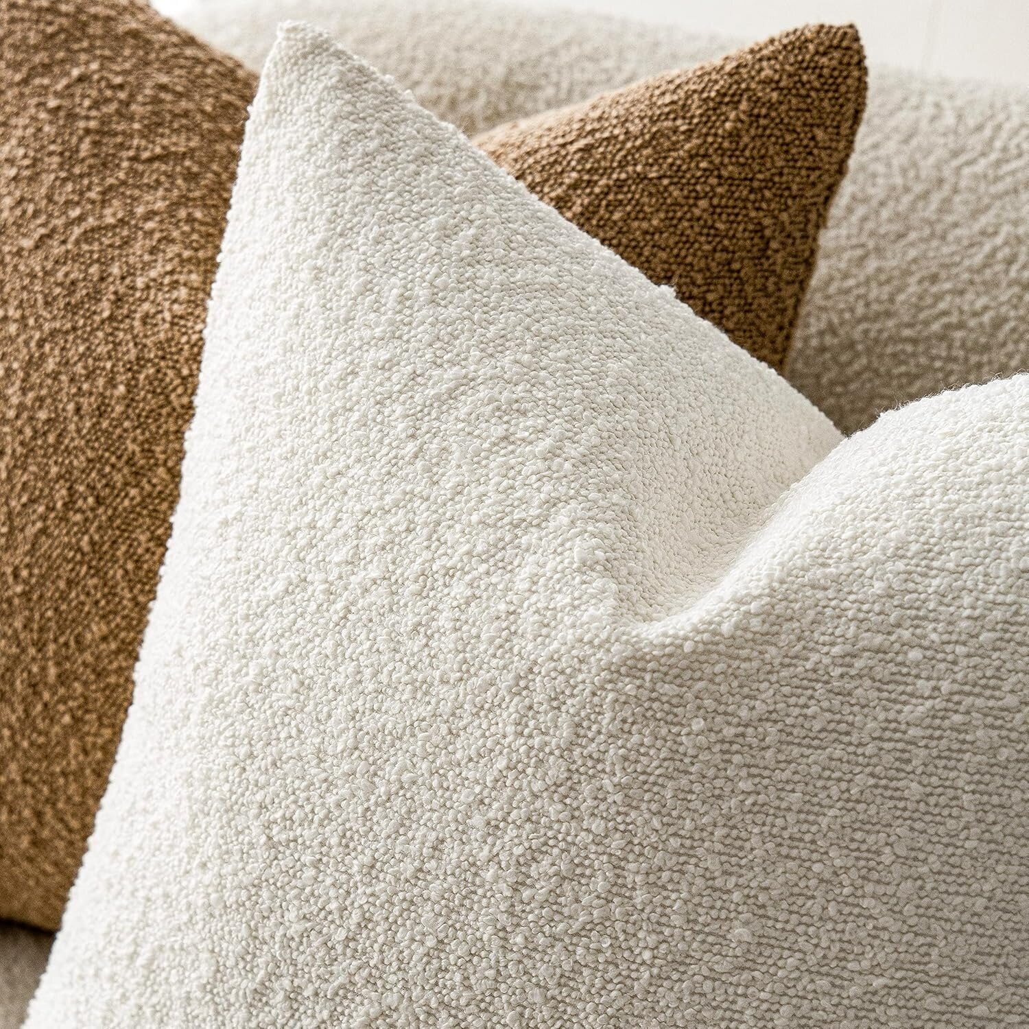 Decorative Textured Boucle Throw Pillow Covers-3