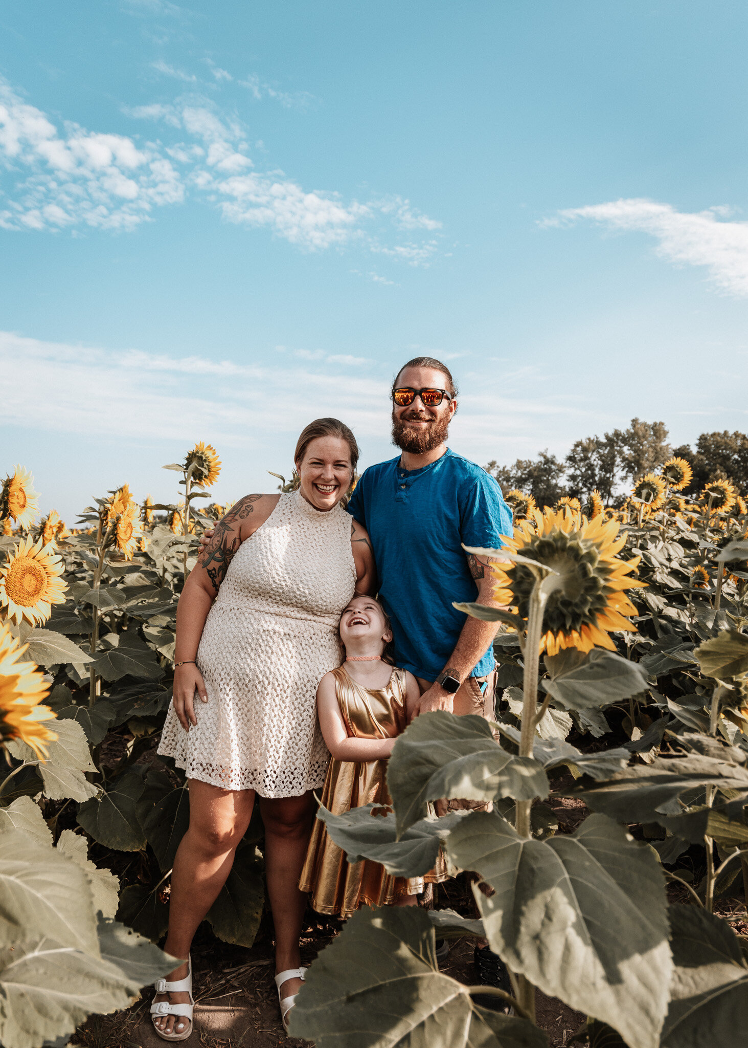 family sunflower portrait kansas city