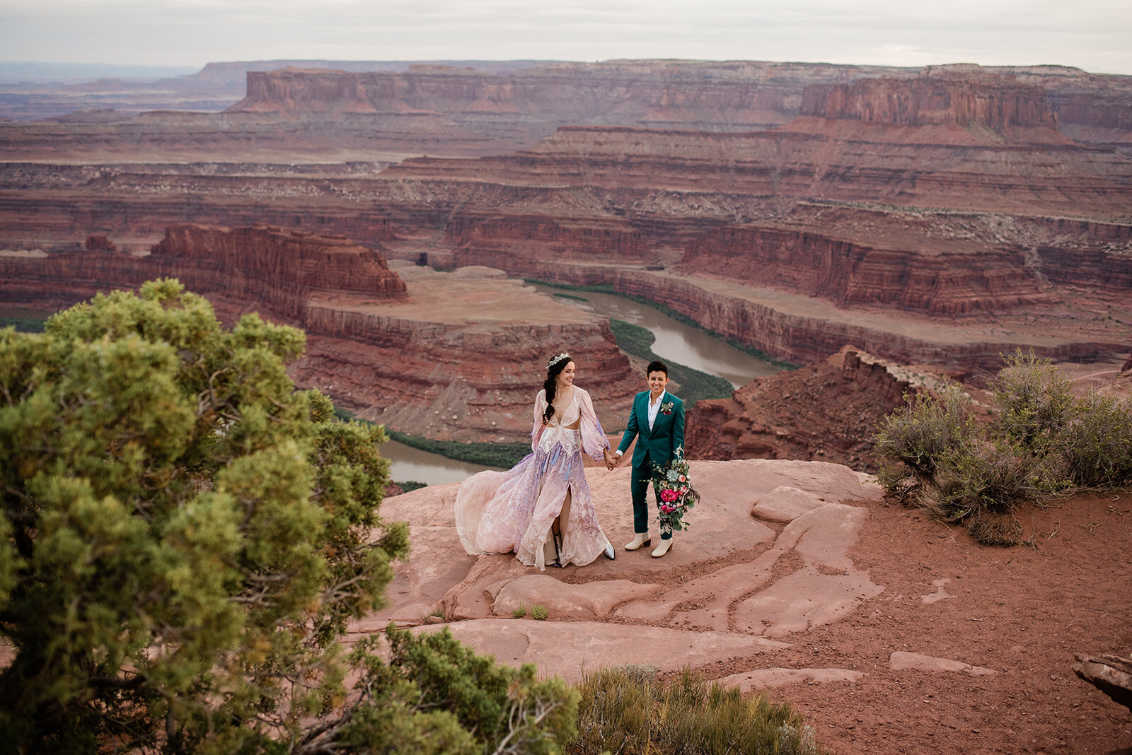 Moab Elopement Couple Photograph by Hazel and Lace