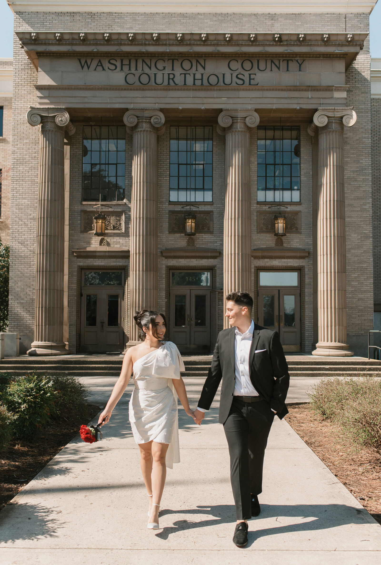luxury elopement at portland courthouse