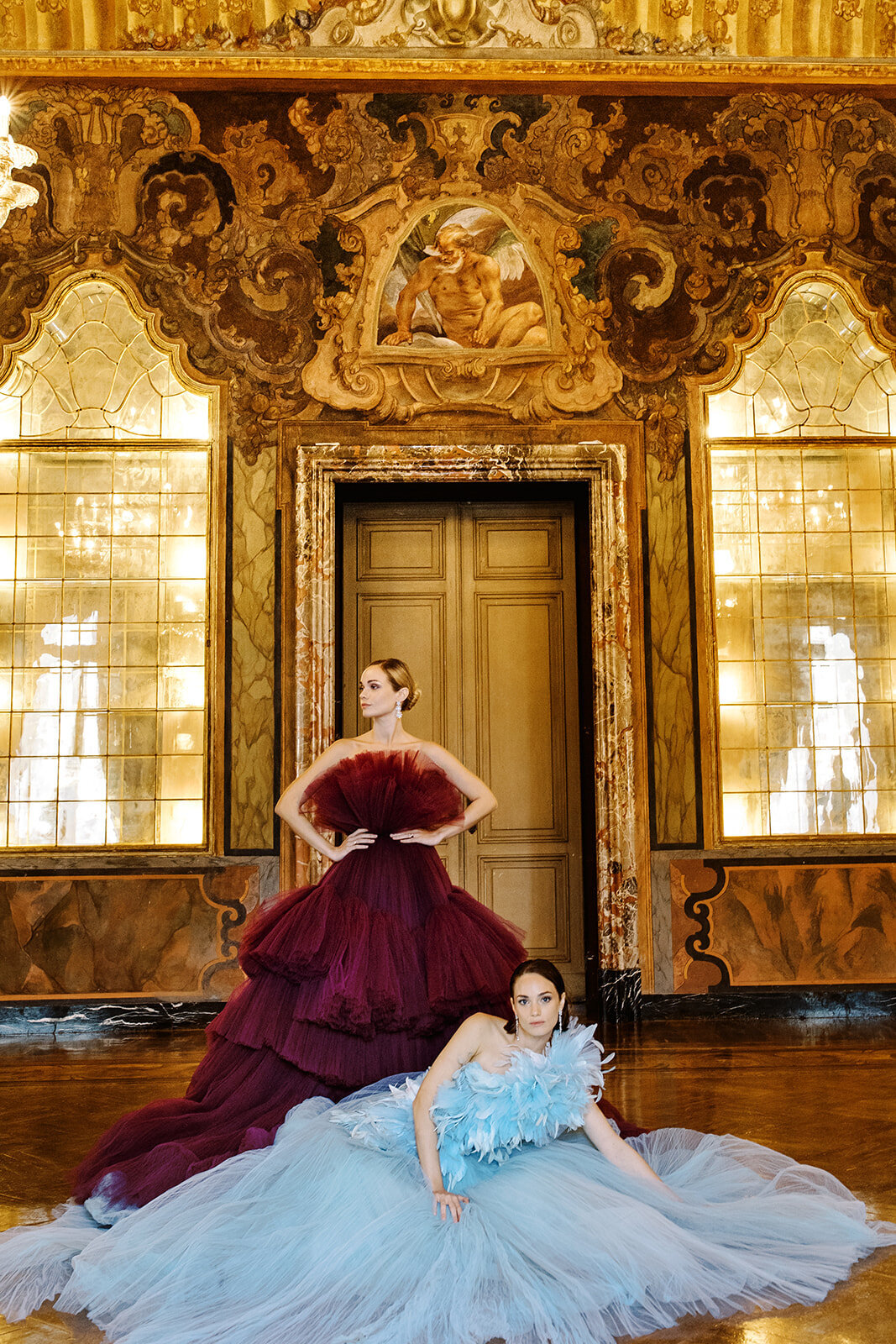 Couture wedding fashion shoot at Villa Erba on Lake Como in Italy photographed by Lake Como wedding photographer Amy Mulder Photography