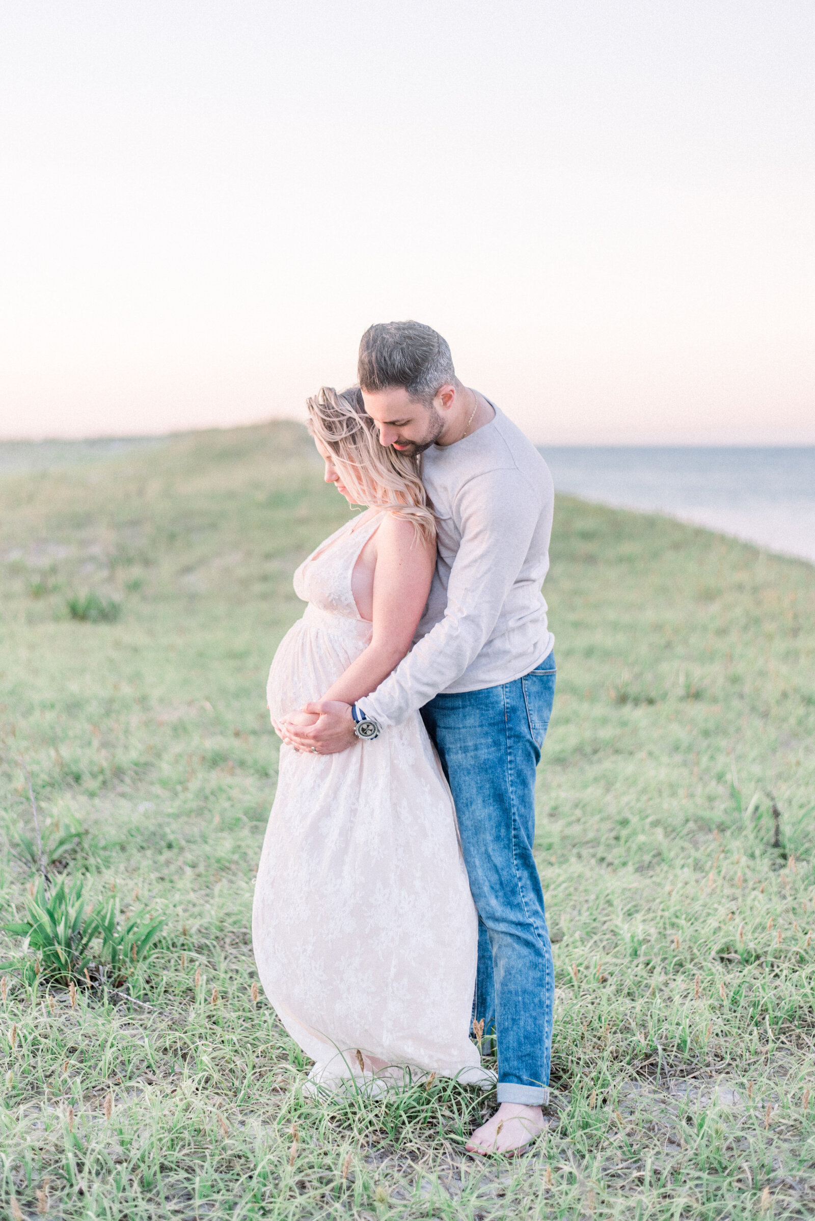 NJ Beach Pregnancy Announcement - NJ Portrait Photographer - Myra Roman Photography