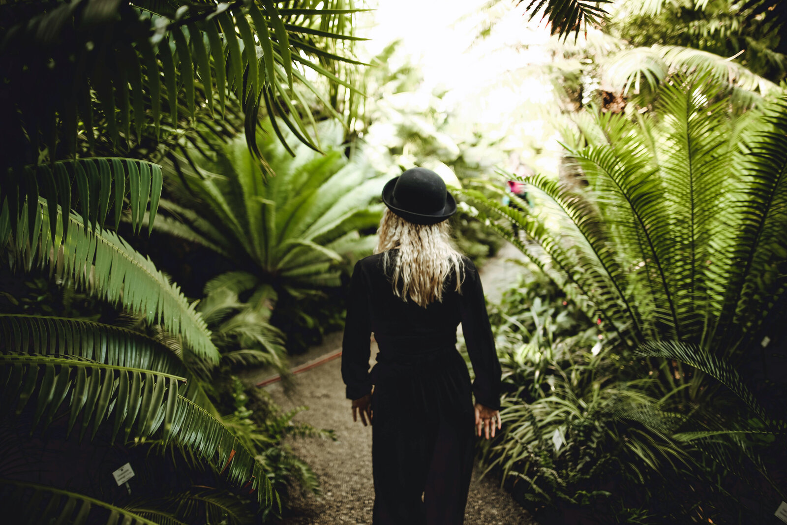 Canva - Standing Woman Wearing Black Long-sleeved Dress Beside Plants