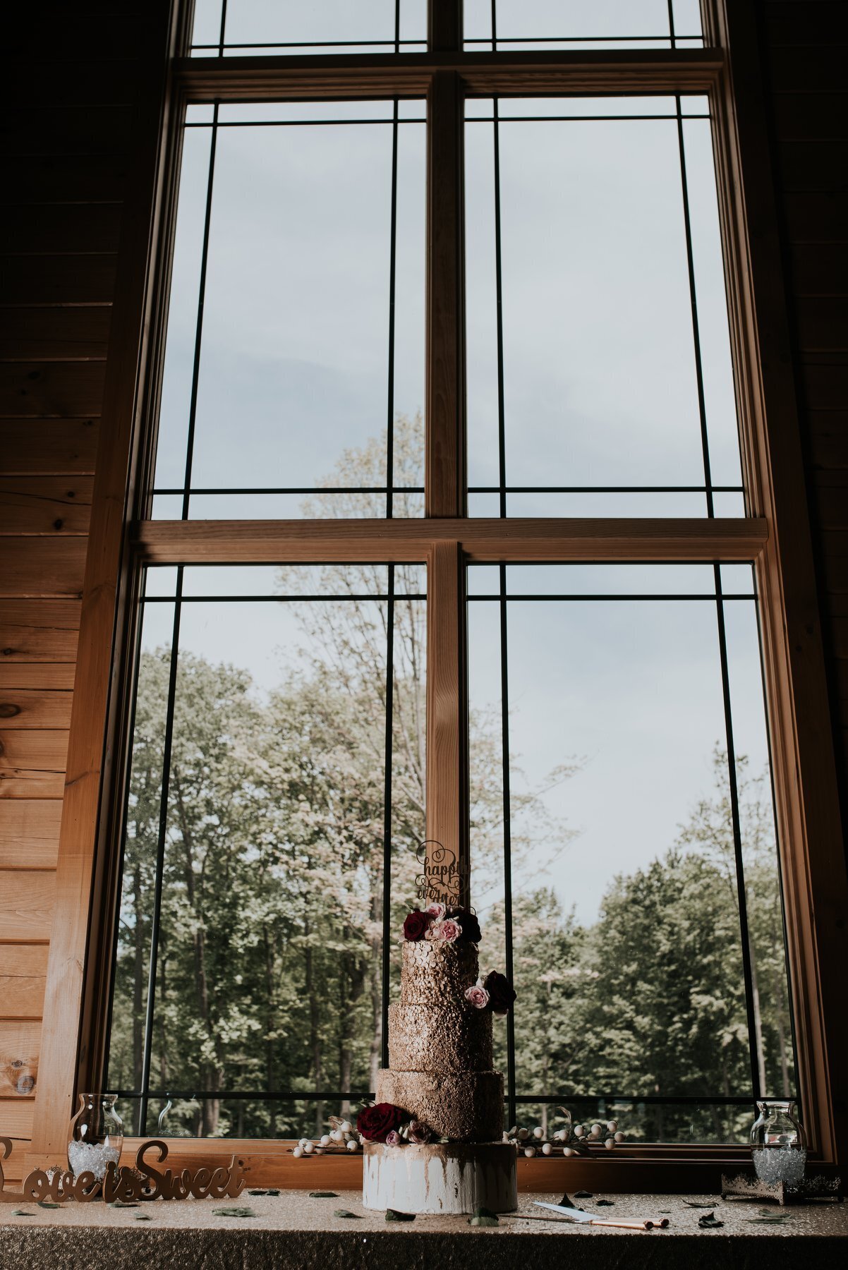 inside lodge window cake photo bks