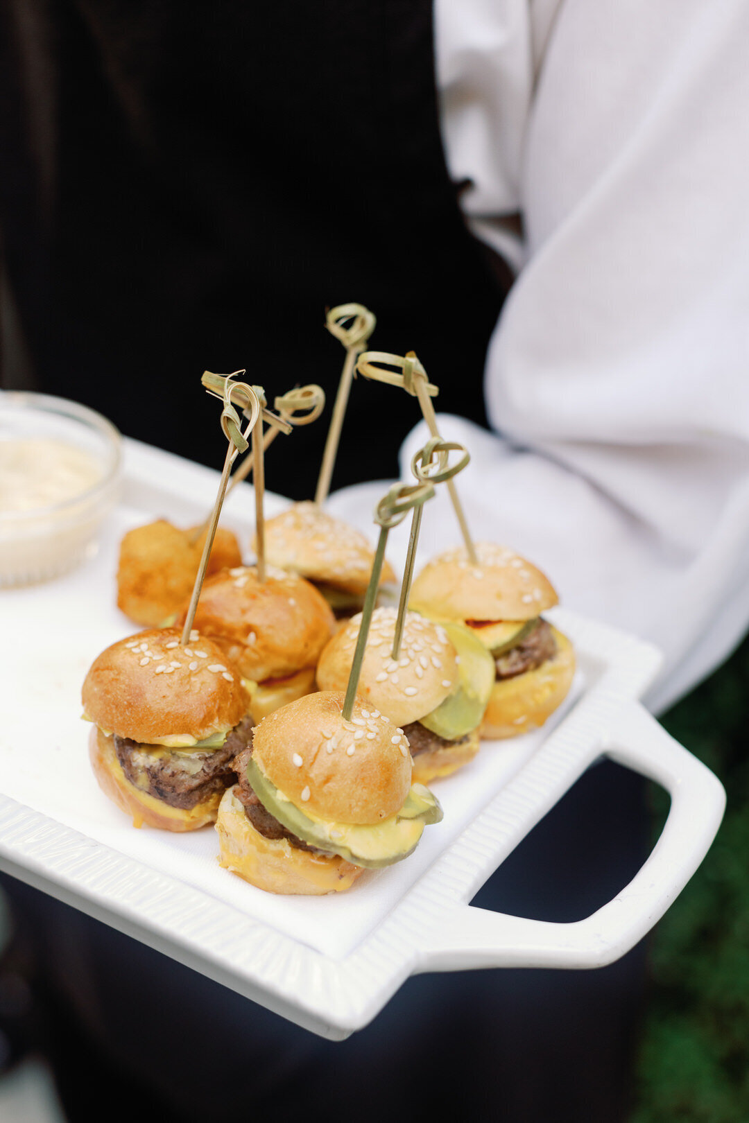 wedding cocktail hour burgers