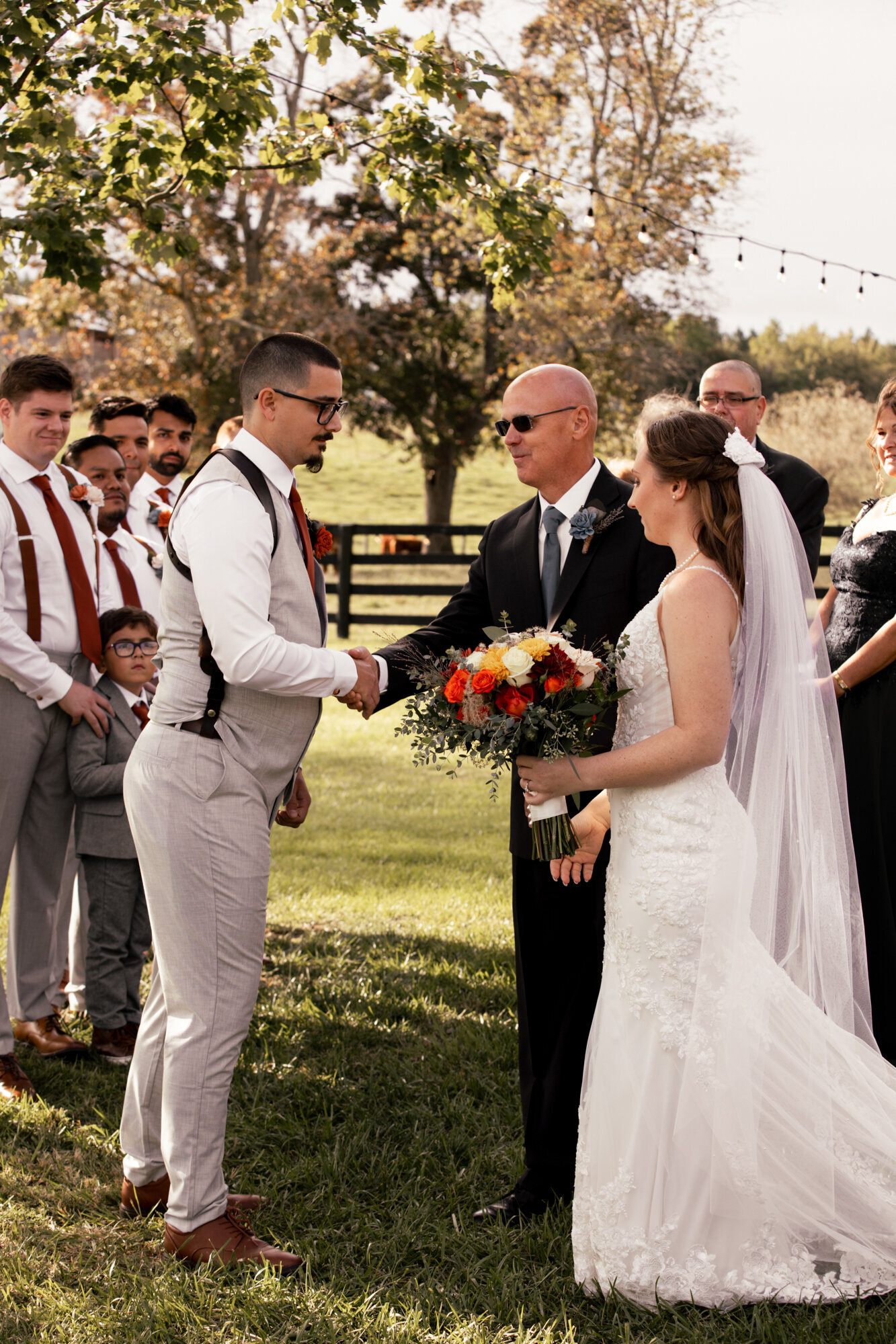 bride hugging father