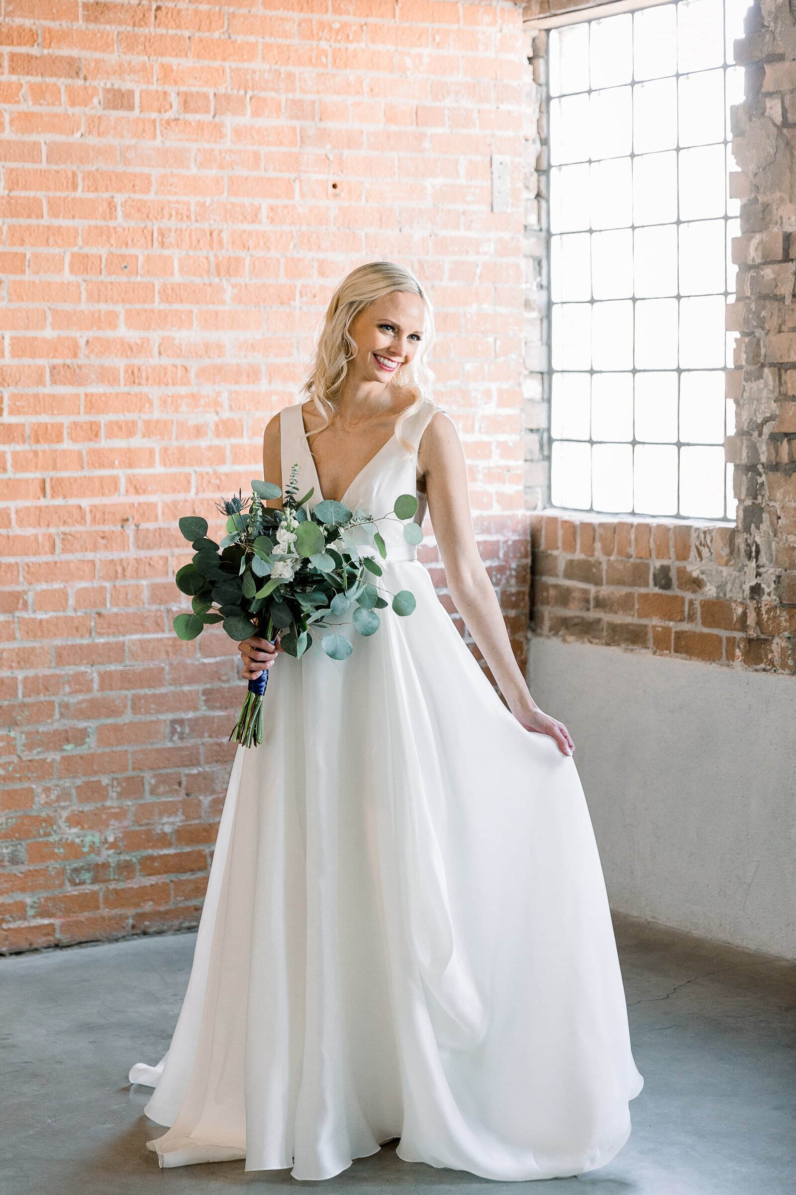 Portrait of a bride at Warehouse 215.