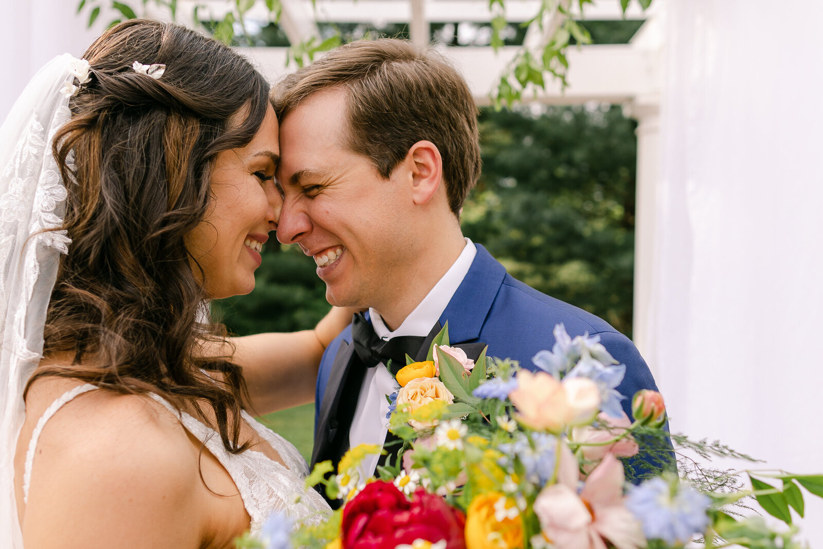 Couple with foreheads together