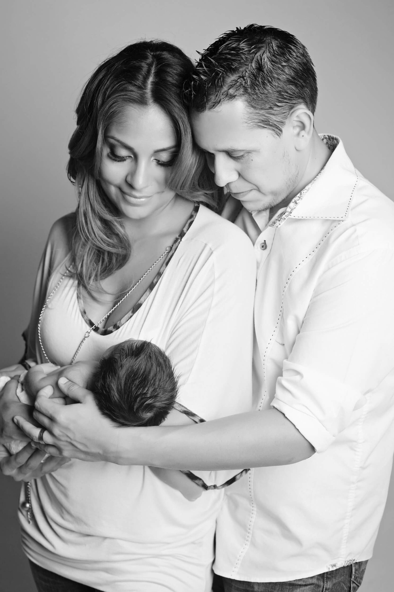 in studio newborn family photography