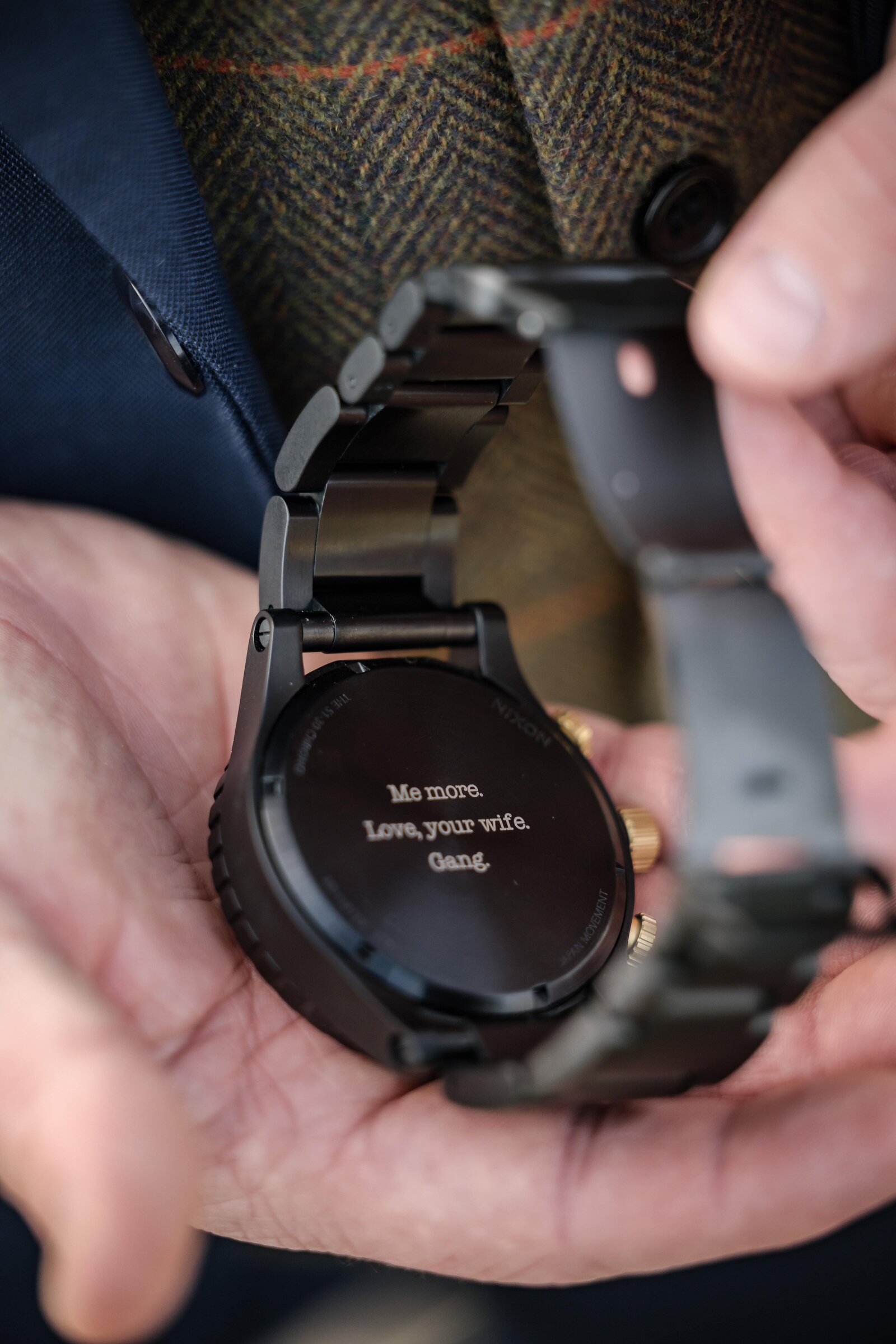 custom engraved wedding watch for groom