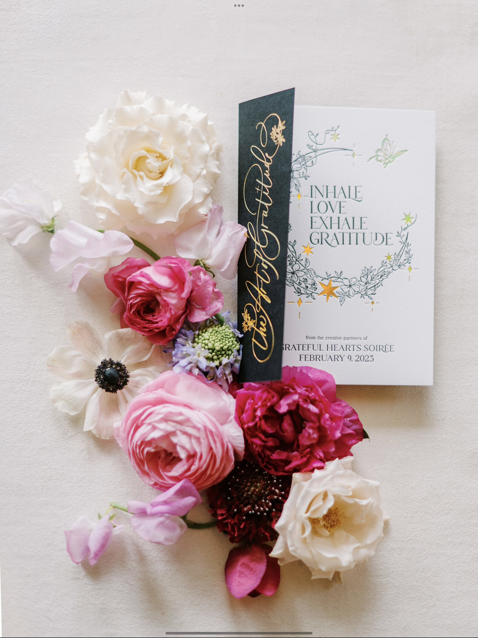 invitation design with florals