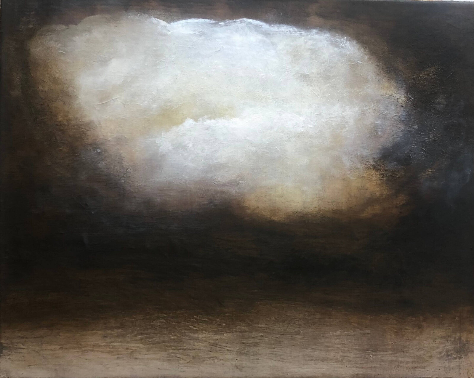Oil painting by Jane Mishkind of a cloud on dark sky
