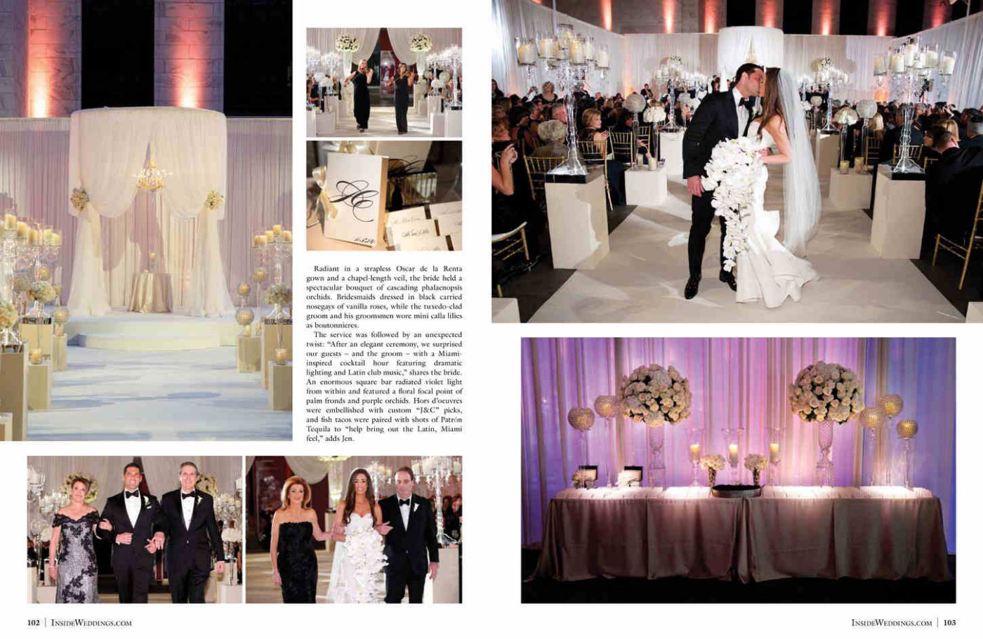 Thank you to the team at Inside Weddings for selecting Jen and Chad's wedding to feature in the Fall 2015 edition. We're always so grateful to the Publishers Walt and Art, and Editor, Nicole. Thank you Reva Nathan & Associates who planned this wedding and HMR Designs who brought it all together at The Cleveland Museum of Art in Ohio. Chad proposed to Jen on his Bravo TV Show Million Dollar Listing Miami, he's not shy at all. Click here for a list of vendors.