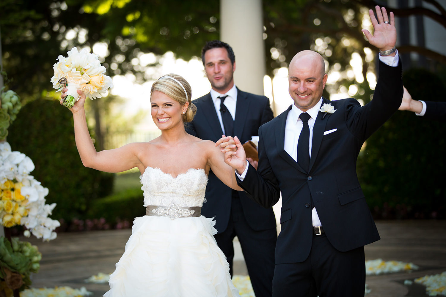 Man and Wife celebrate after their ceremony at St Regis