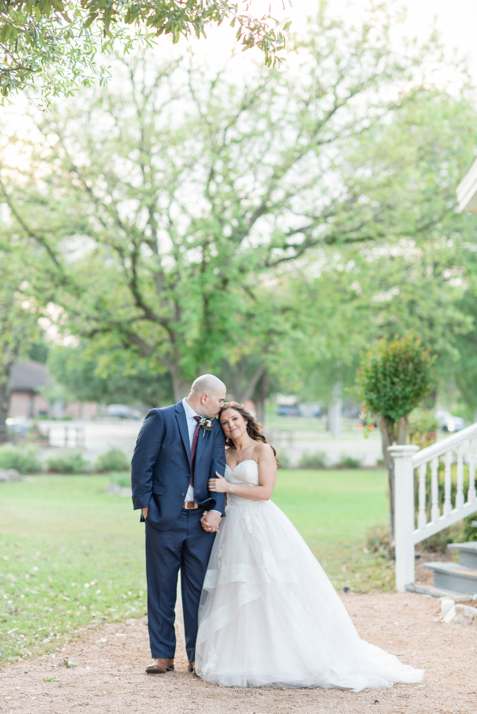 bride and groom outdoors