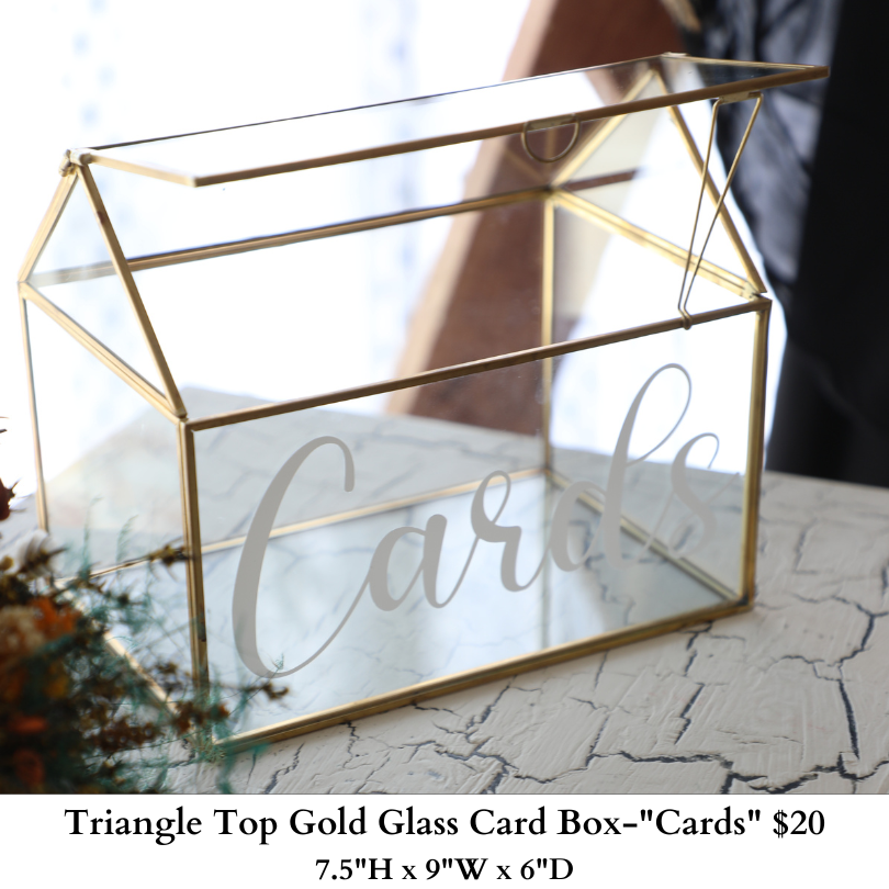 Triangle Top Gold Glass Card Box-964