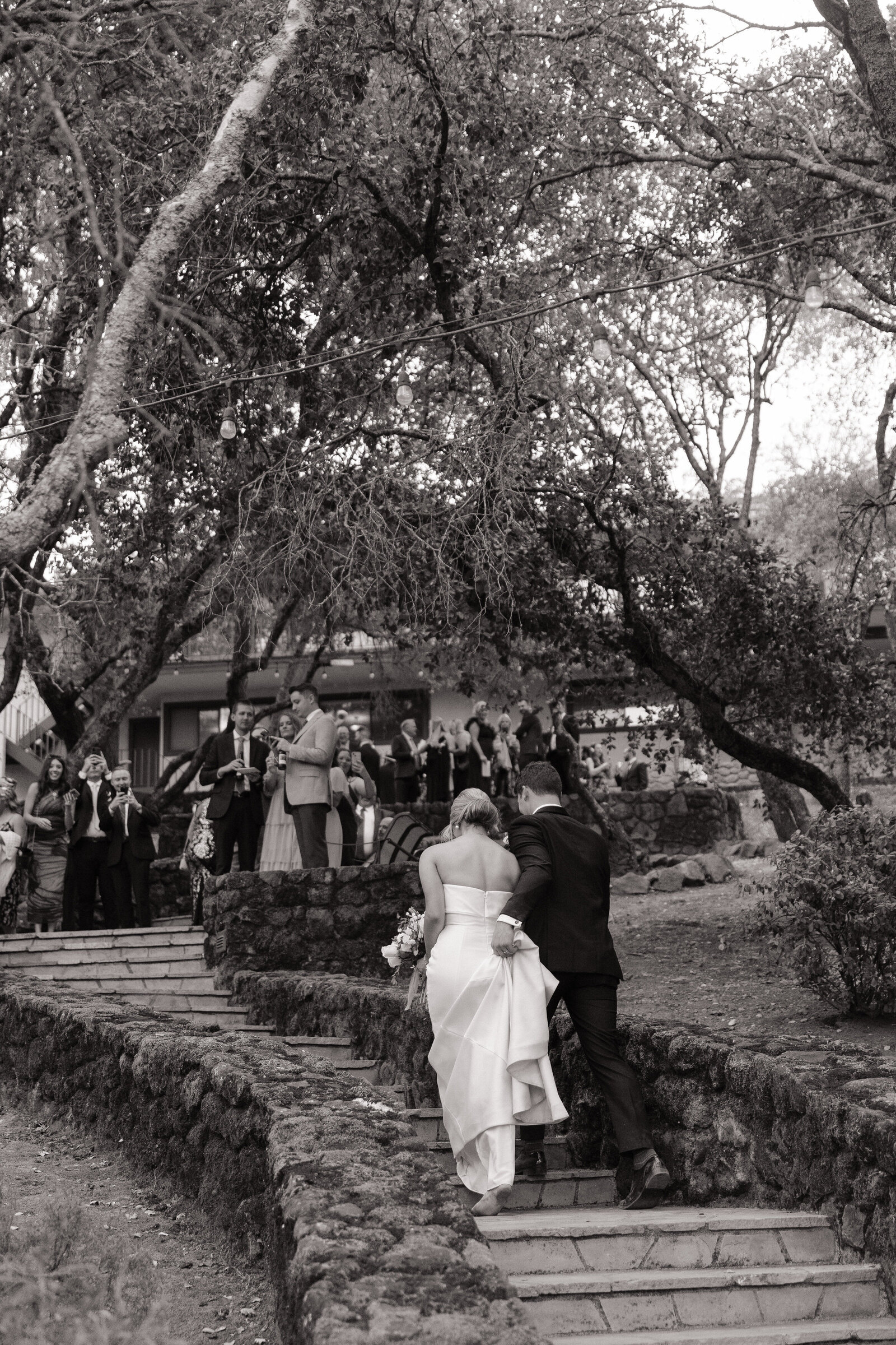 Bride and groom enter cocktail hour by best Washington elopement photographer