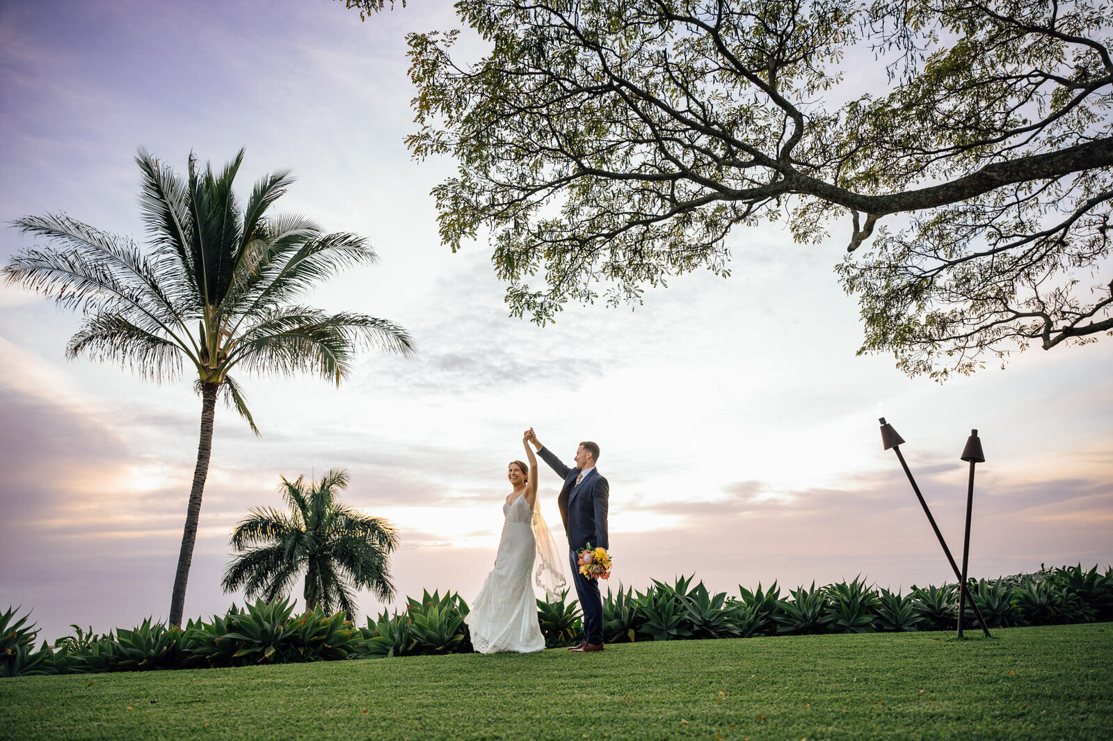 wedding dance with a gorgeous sunset backdrop