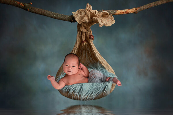 East Brunswick NJ Newborn Photographer Baby in Sling