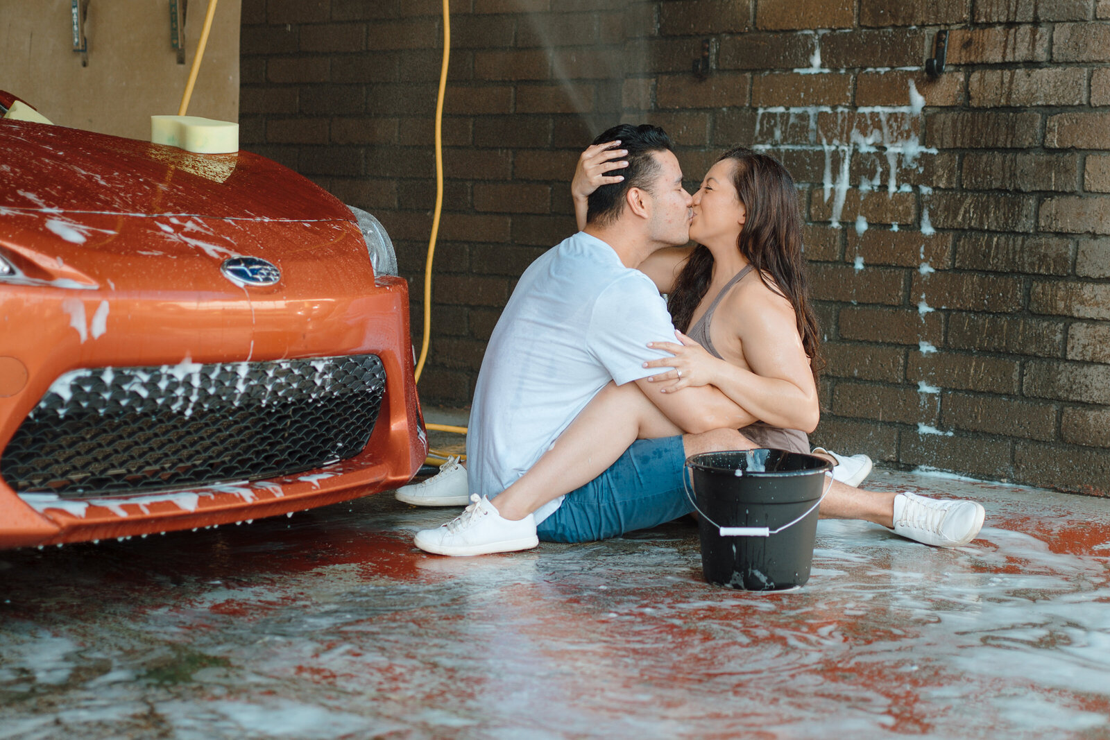 carwash  engagement photos new jersey