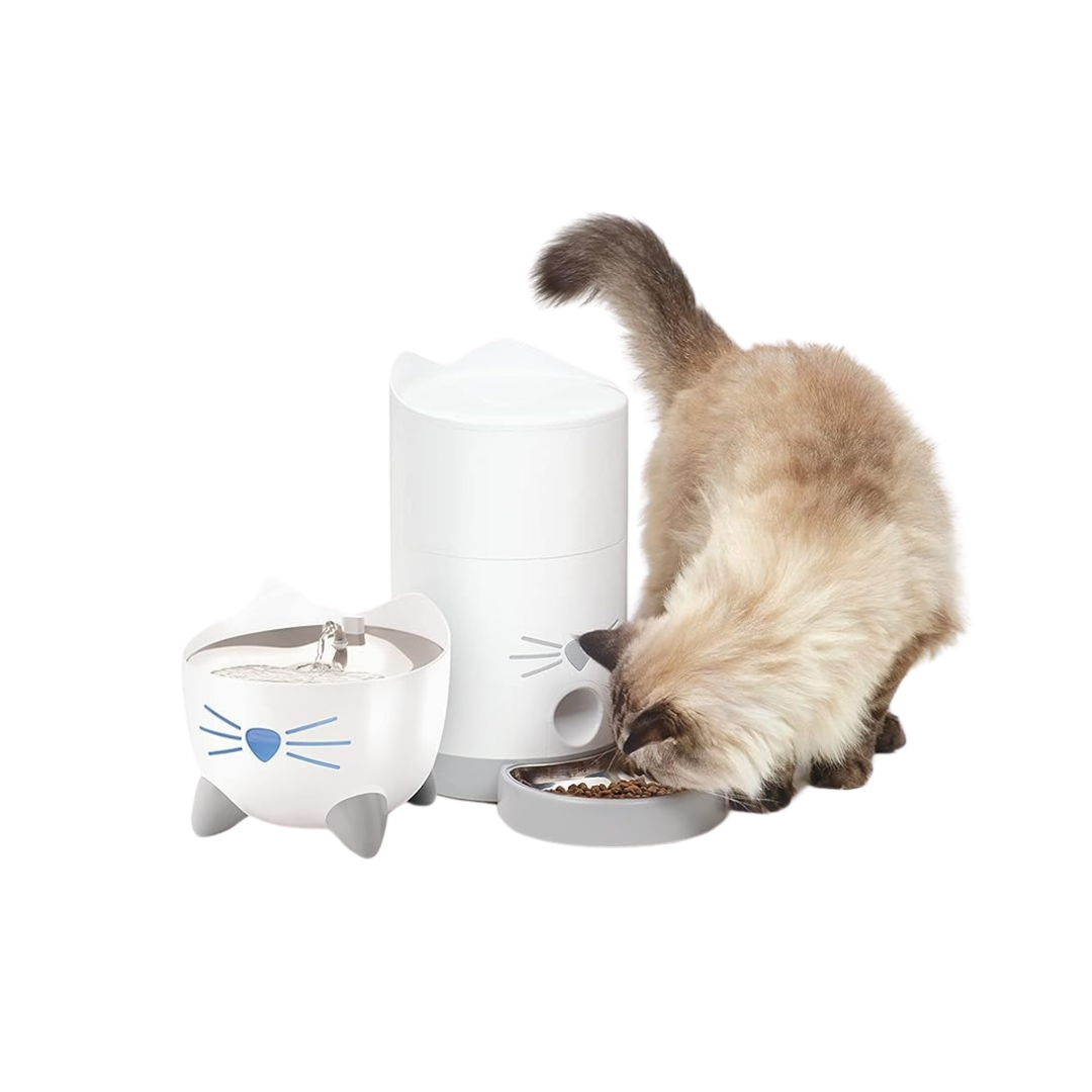 automatic cat water fountain and feeder (1)