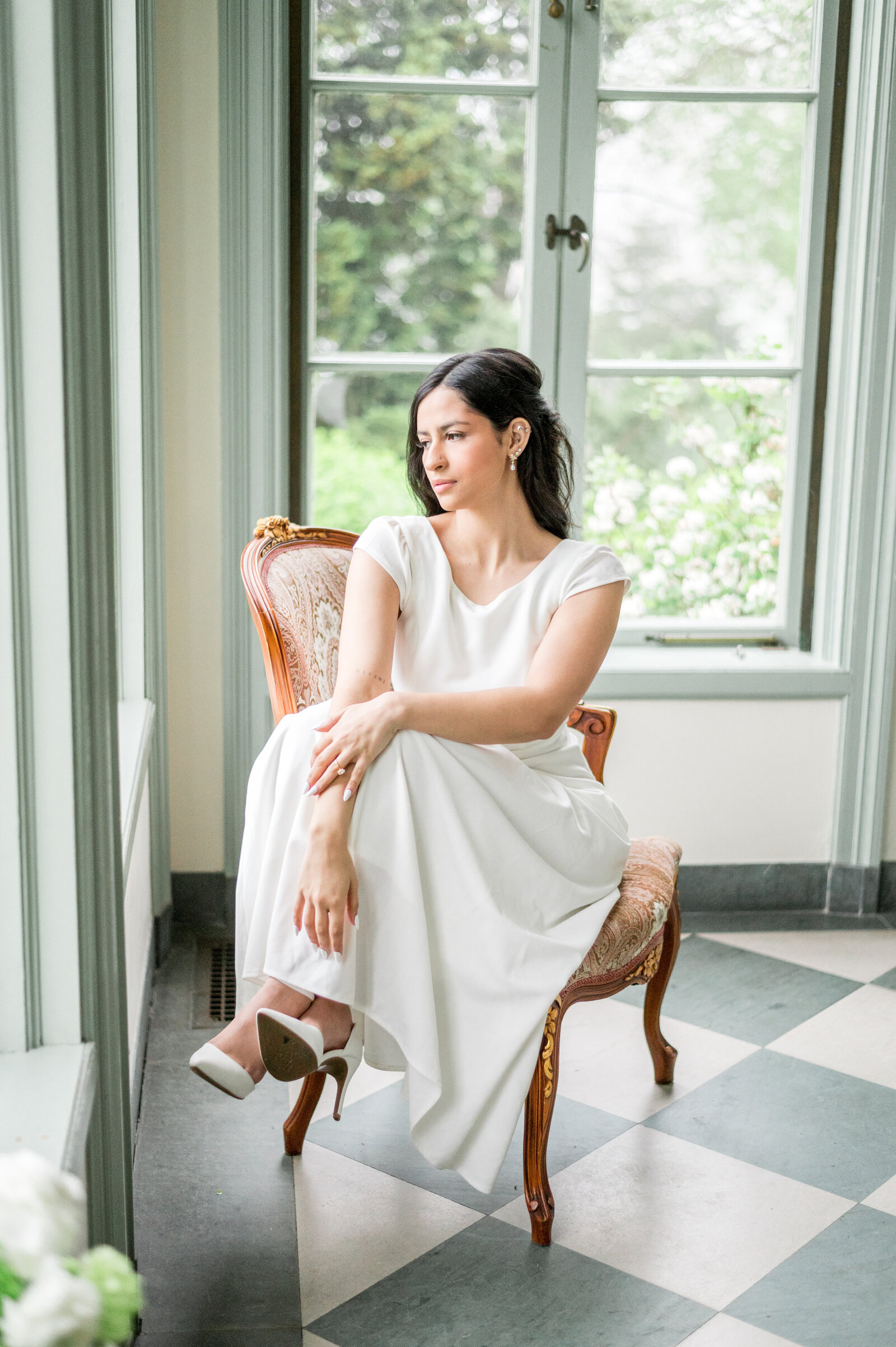 Bride in the getting ready space at Misselwood Events
