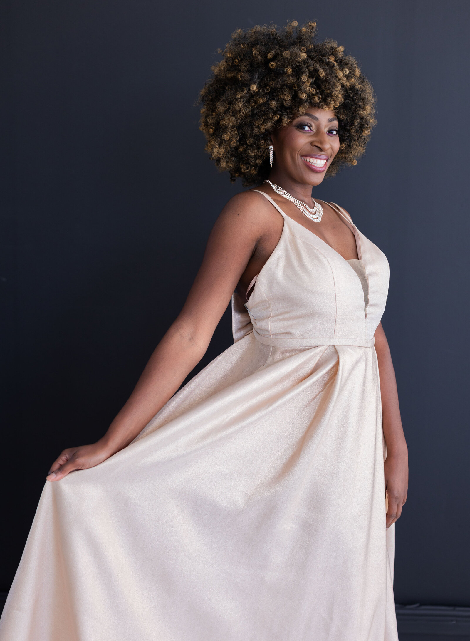 sophisticated woman smiling