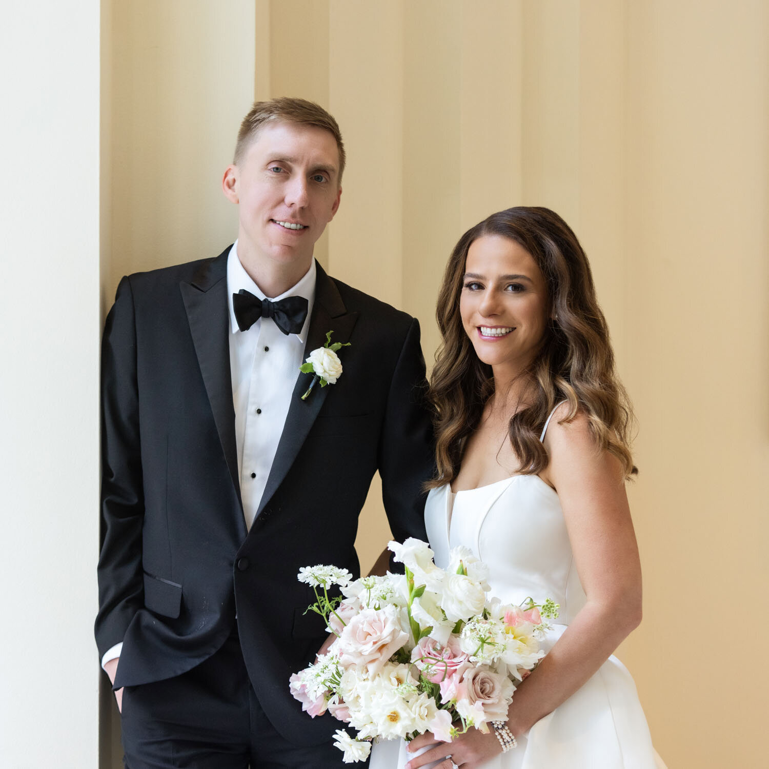 Bride and groom sweet portrait