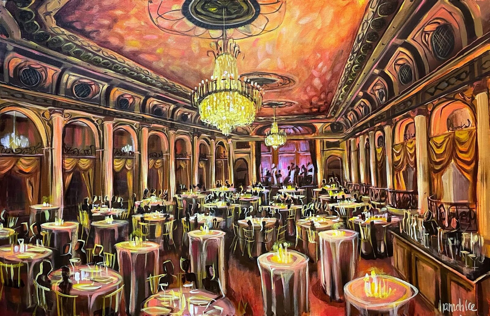 Live Event Painting for Labatt Food Services Corporate Event Cocktail Hour at The Plaza Hotel NYC