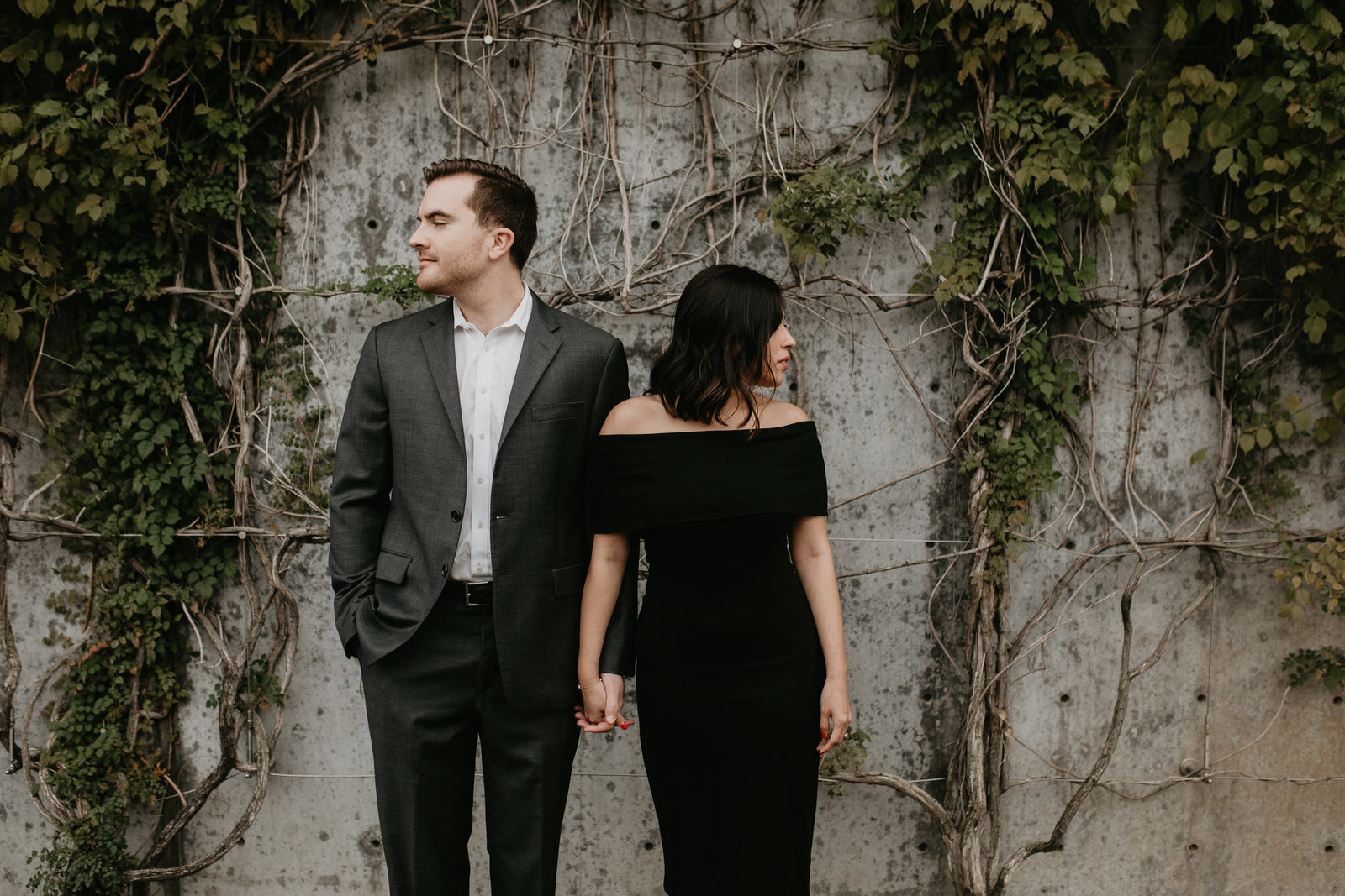 elegant city engagement session at at&t performing arts center in dallas texas