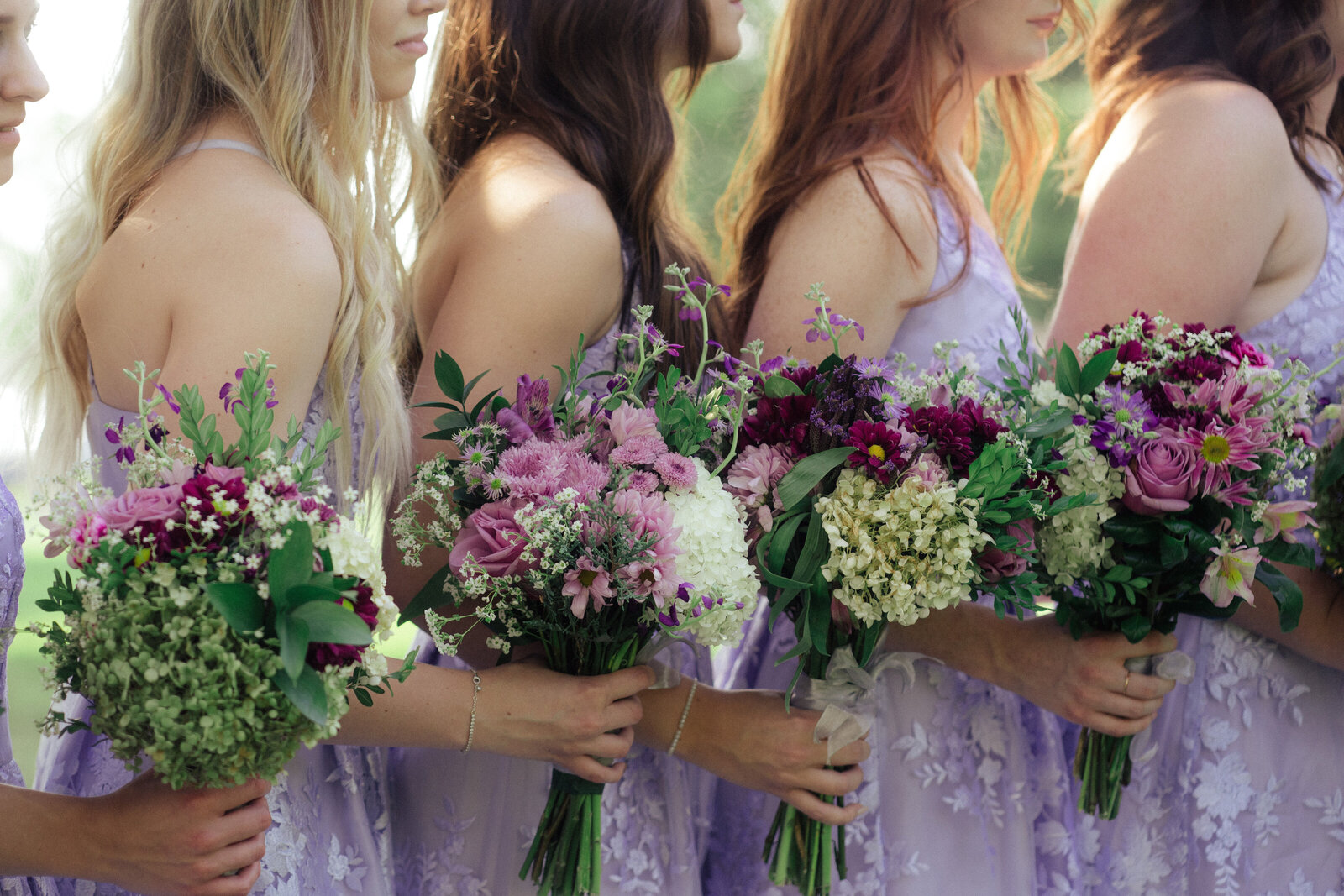 beautiful lavender floral Minnesota bride
