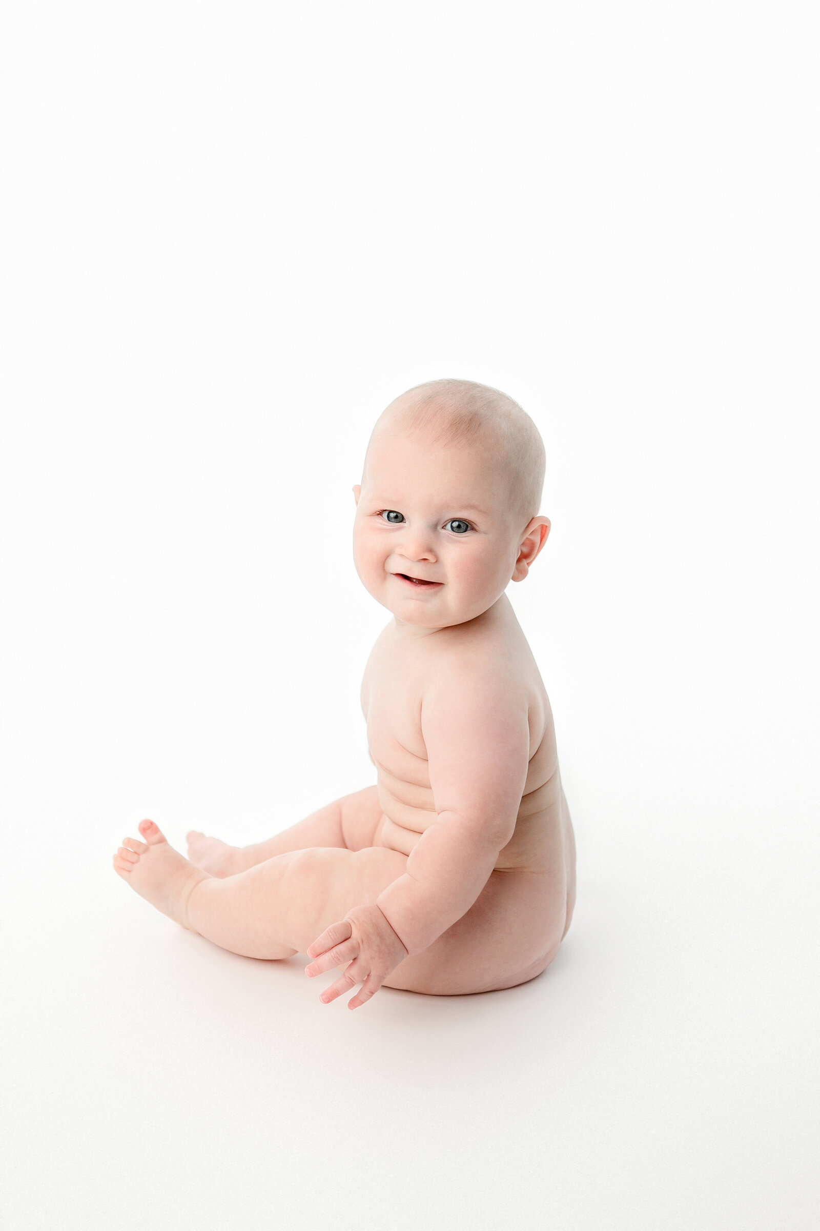 six month sitter session with chubby baby boy, belly rolls, fresno photographer