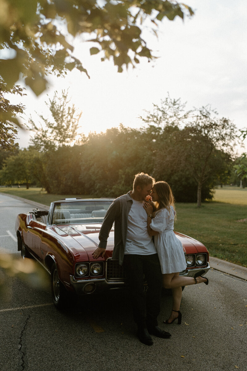 Timeless Romance- Vintage Engagement Session with Classic Car Charm-29