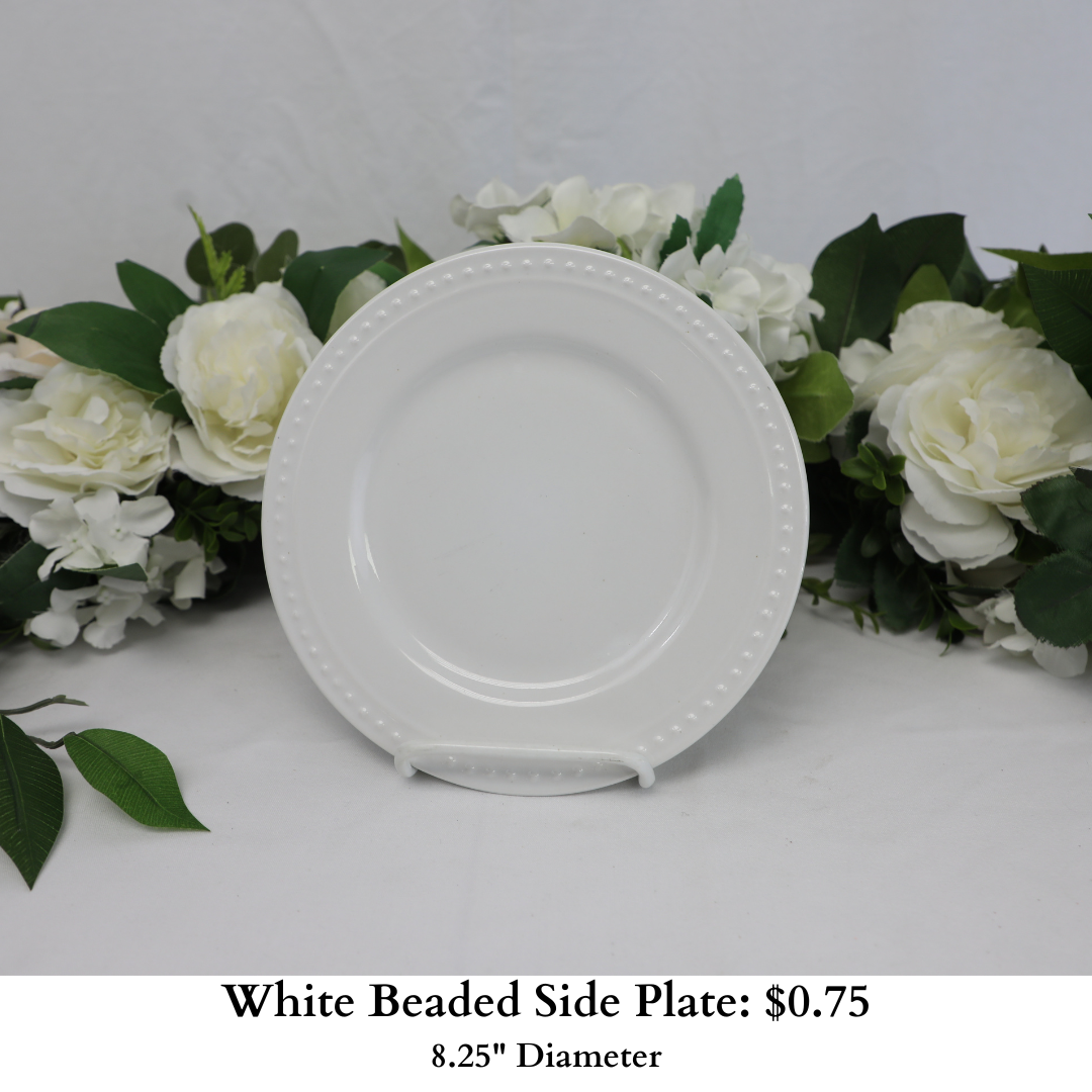 White Beaded Side Plate-413
