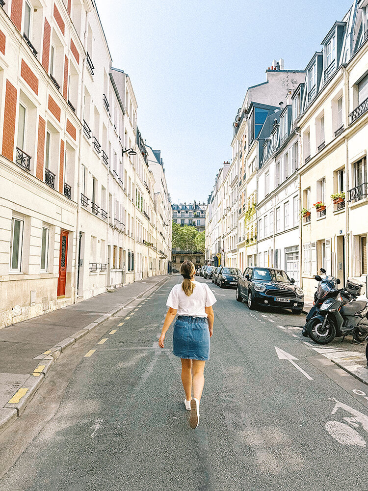 girl walking in paris