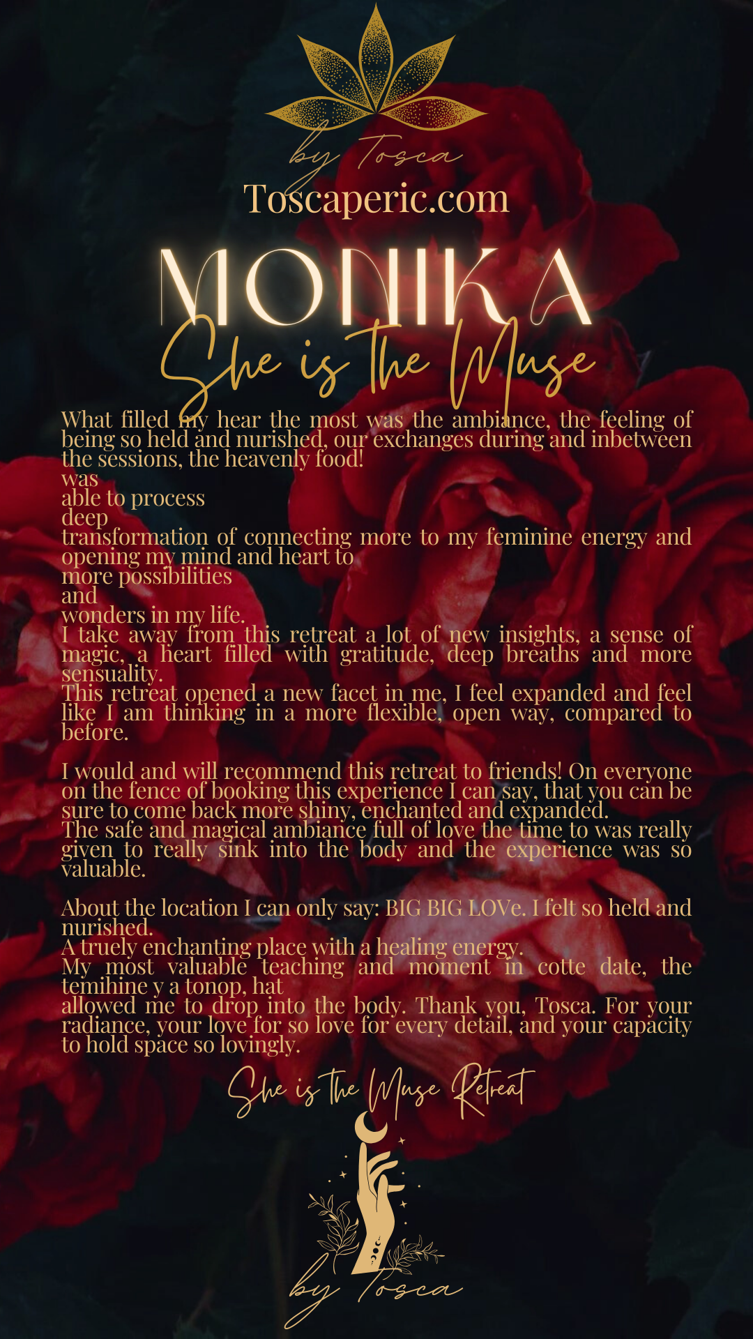 Feminine Embodiment Retreats Feminine energy retreats self-love mentorship feminine leadership mentorship Tosca Peric Retreats Tosca Retreats