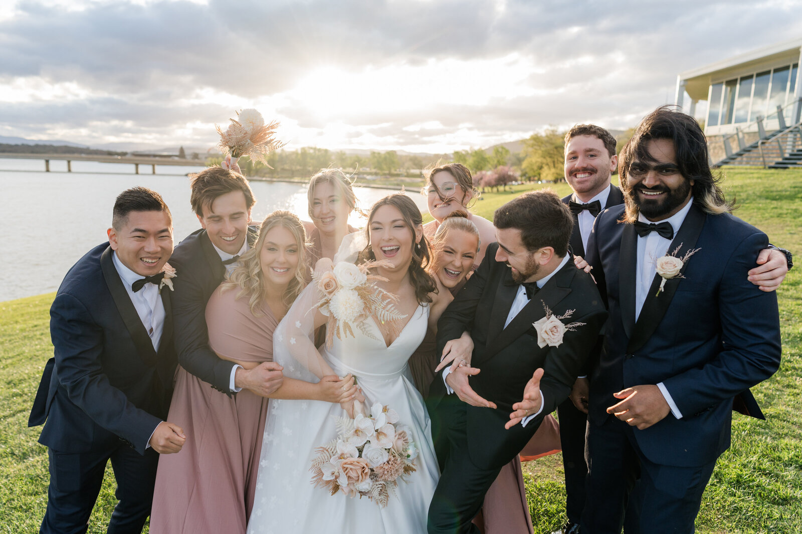 Bridal party wedding photos at the Marion in Canberra