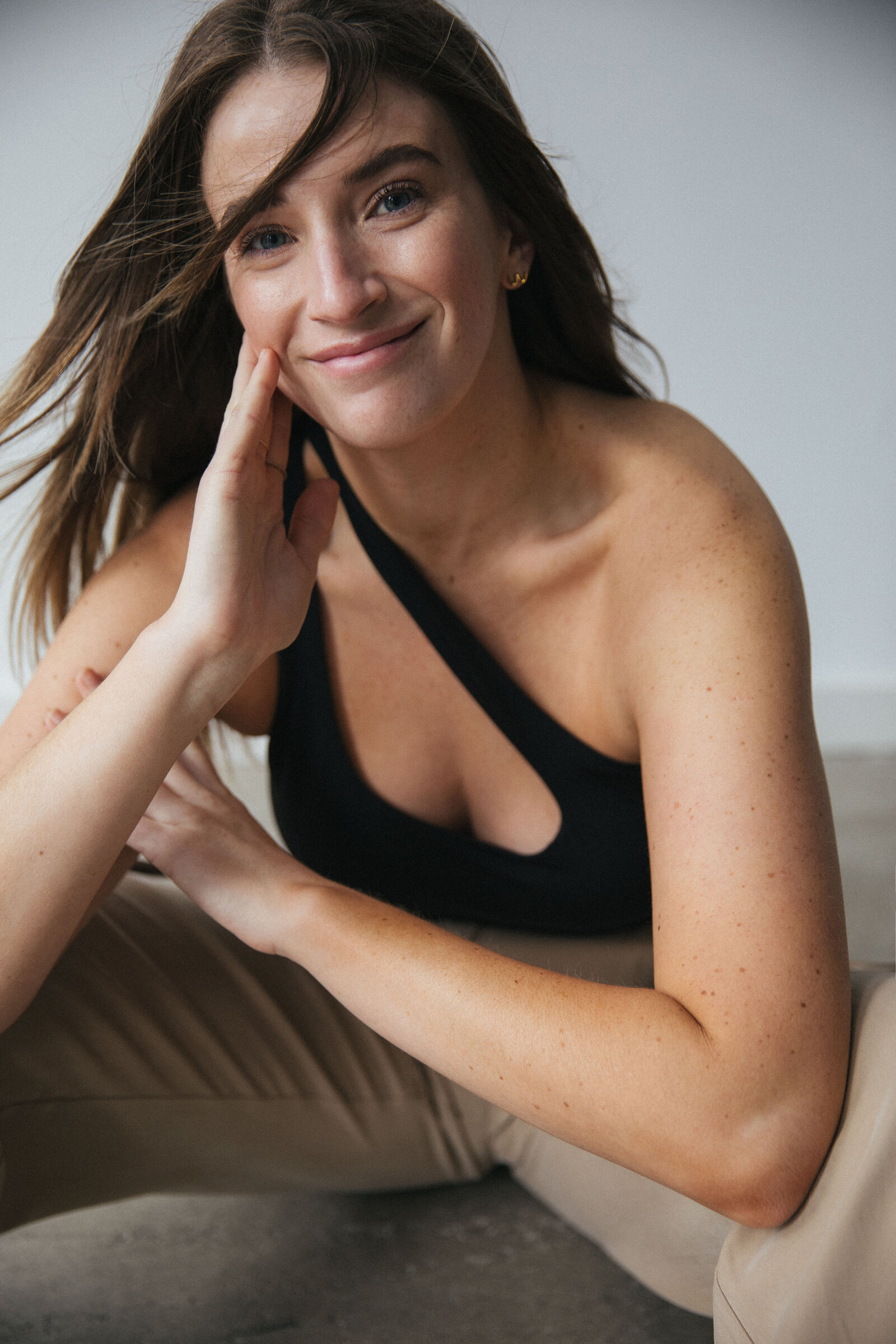 Natural light shot of woman in studio