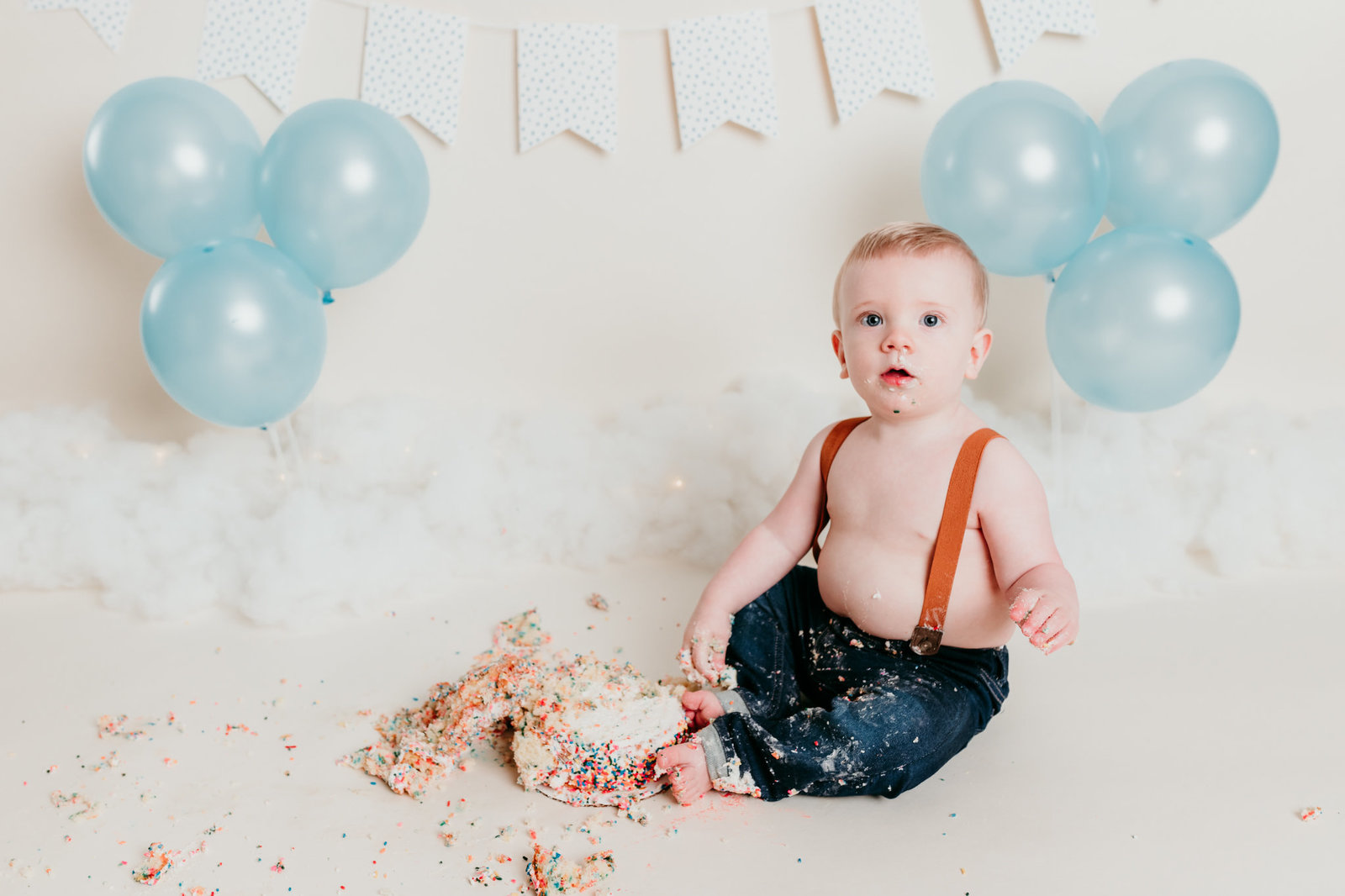 Robbie One Year Photos Cake Smash and Splash Session Valerie Clement Photography Boise, ID Photographer-11