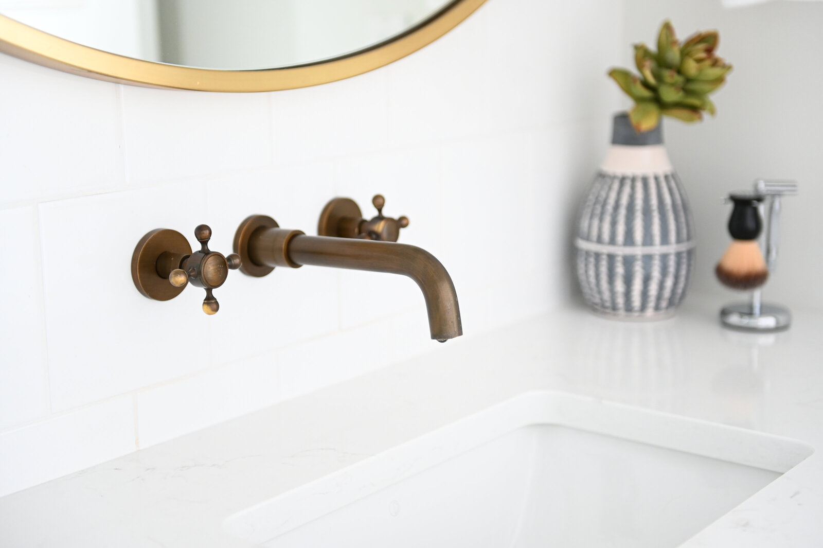 Rebecca Foster Interior Designer  bathroom vanity wall faucet north vanouver