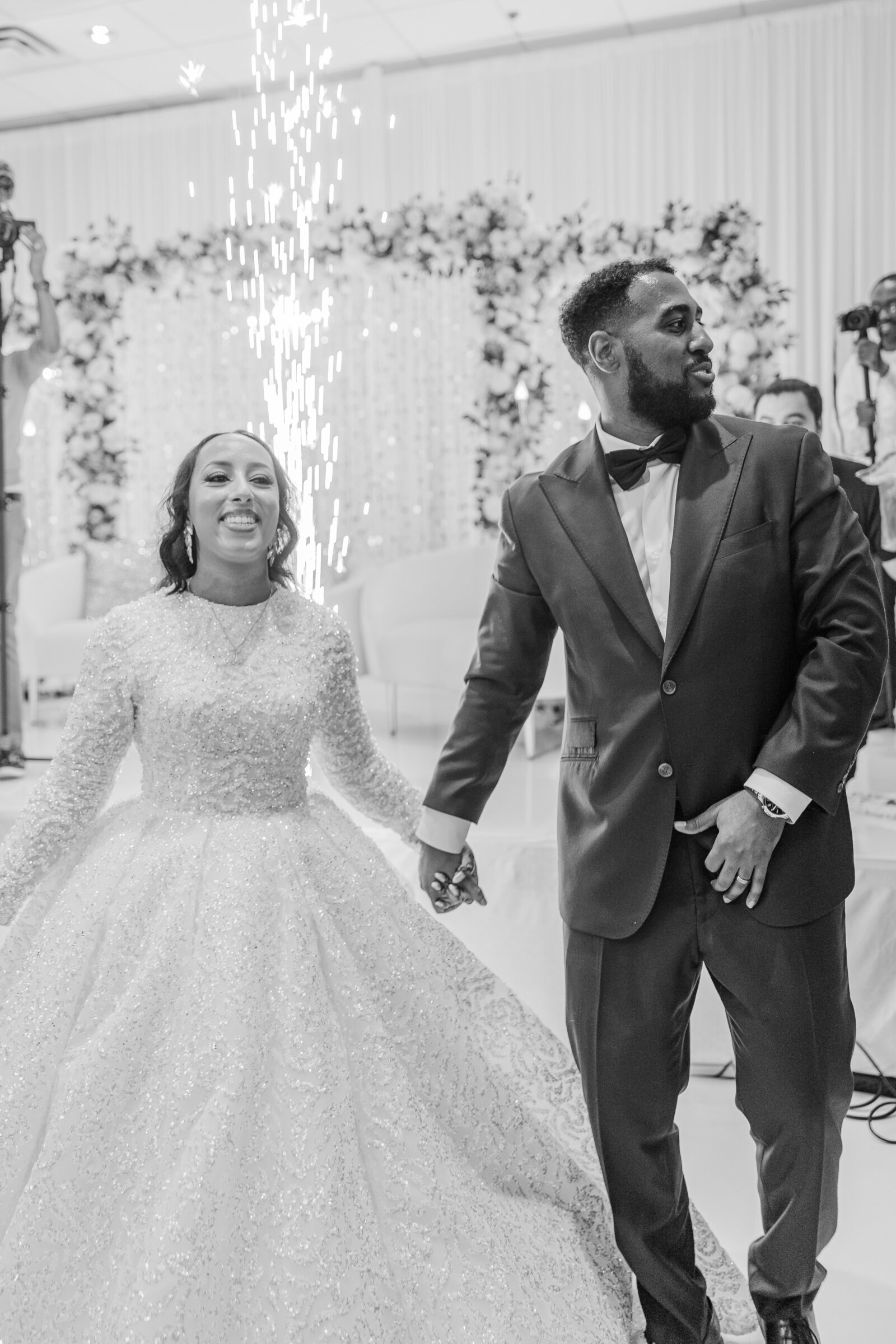 Bride and groom inside wedding venue photography