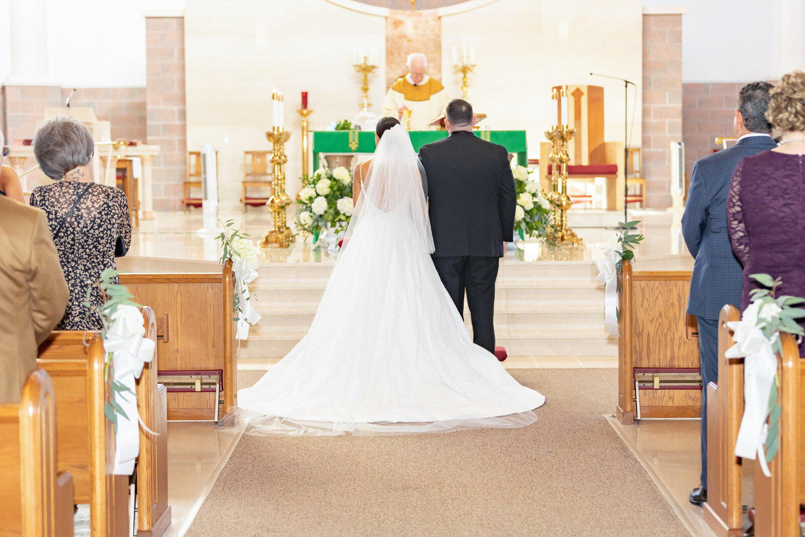 bride and groom church wedding